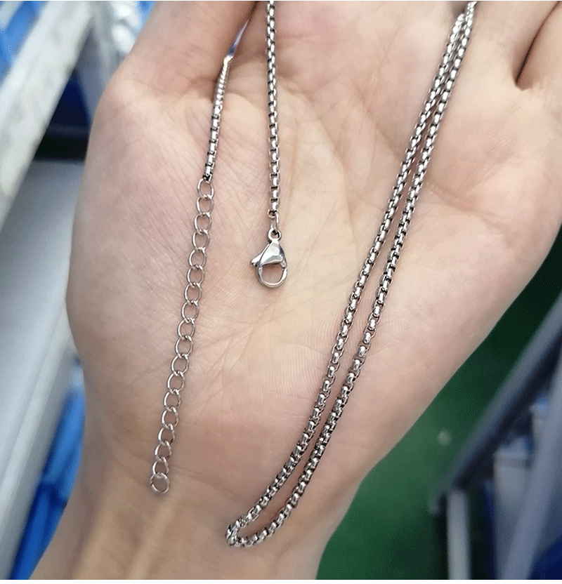 WM-C38 - Men Silver Peral Box Chain — image 5