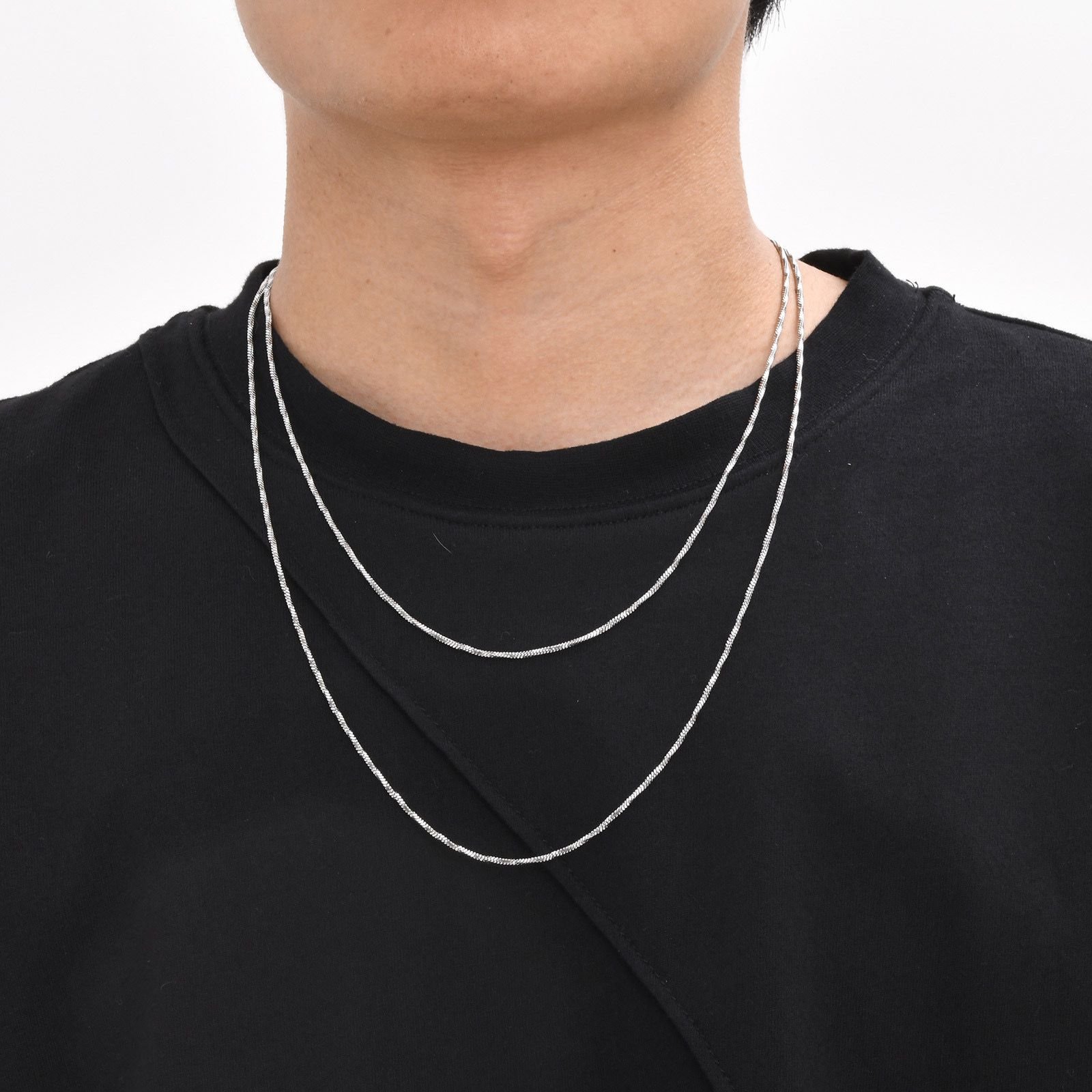WM-C40 - Men-Women Silver Necklace Chain