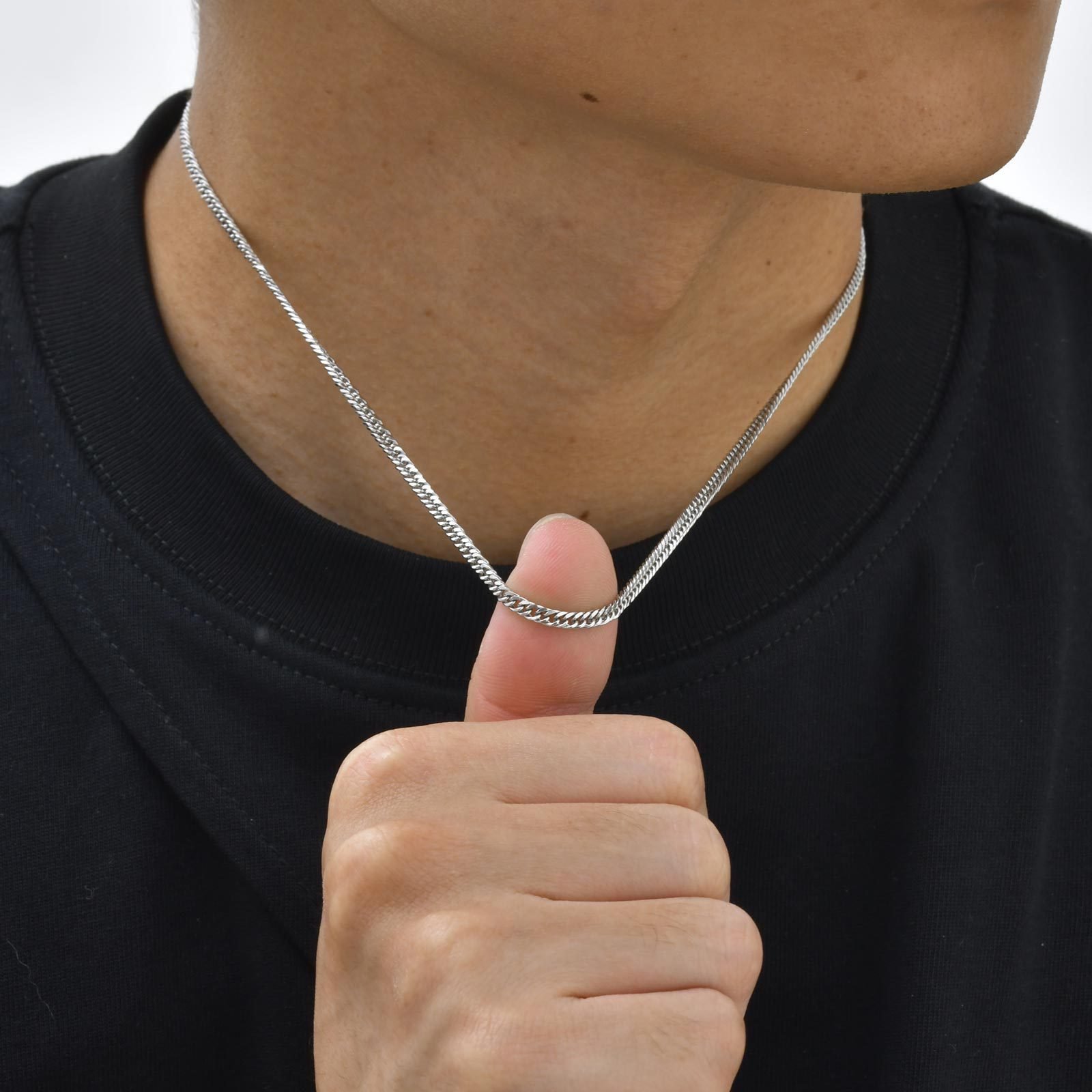 WM-C48 - Men-Women Silver Necklace Chain — image 6