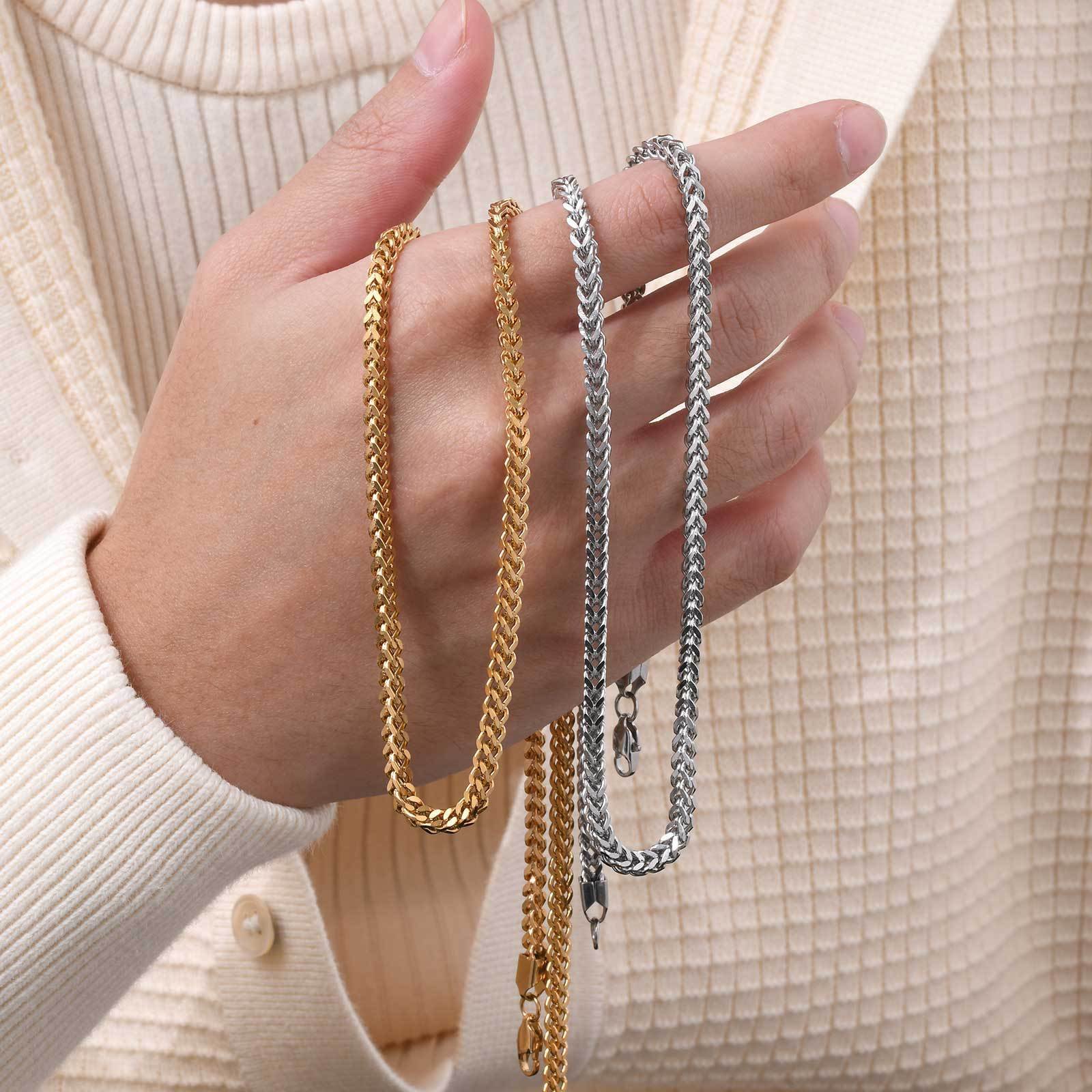 WM-C51 - Men-Women Silver Necklace Chain