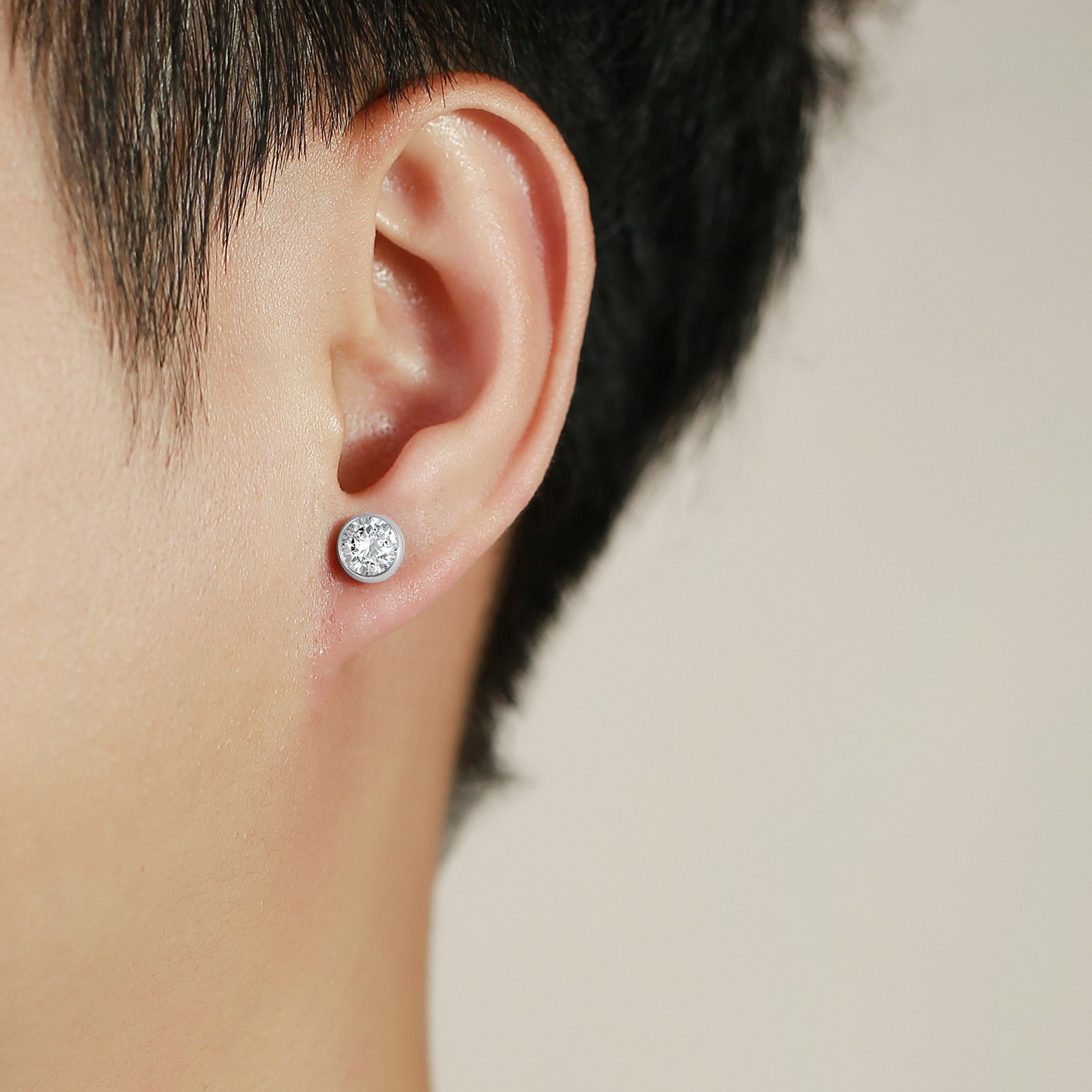 WM-E15 Golden Ear Studs Men Earring — image 8