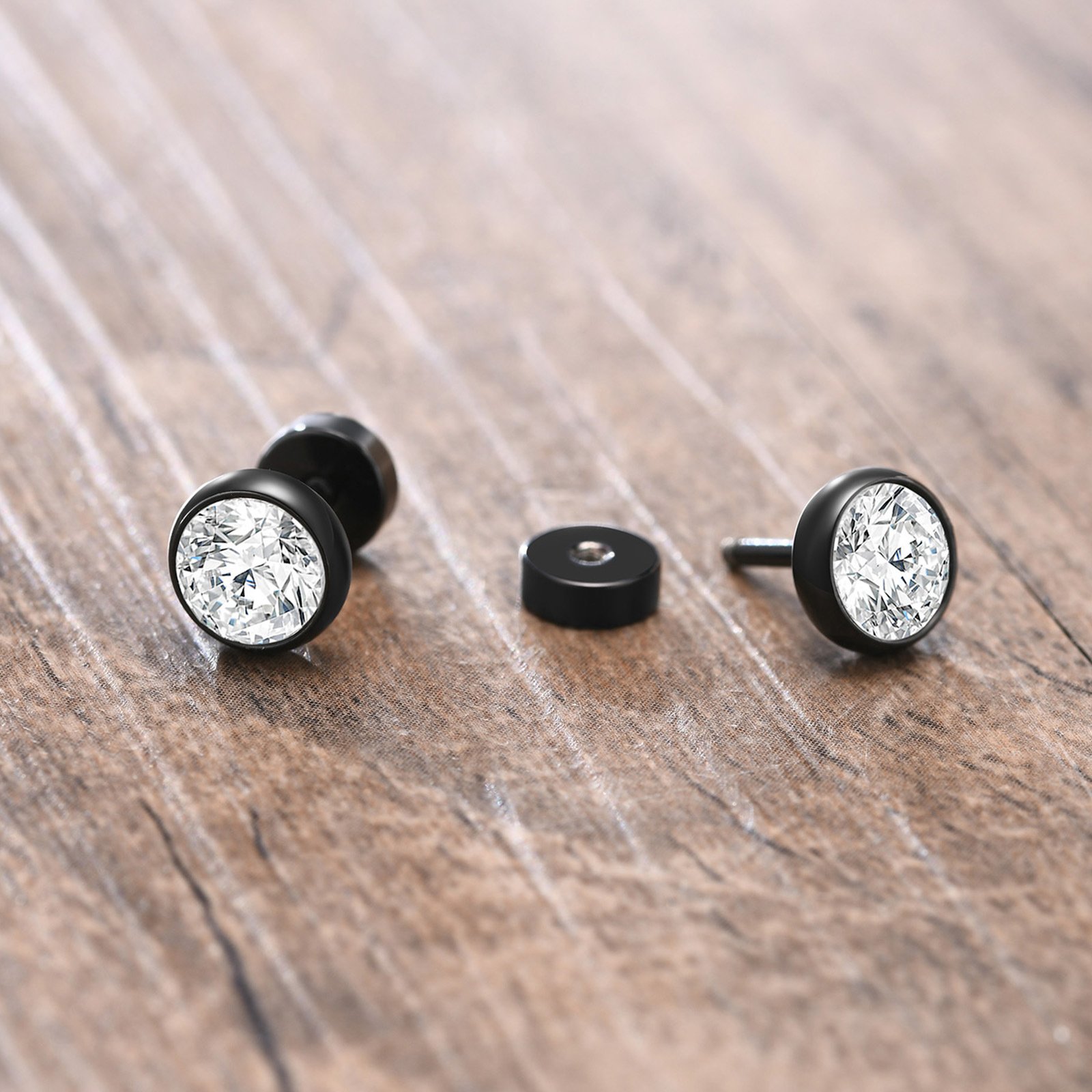 WM-E15 Silver Ear Studs Men Earring