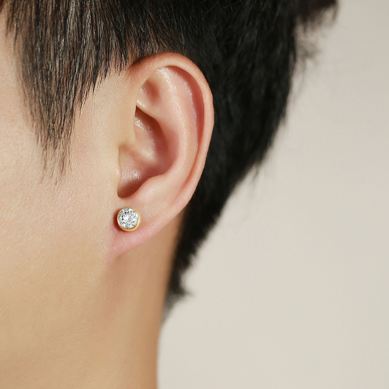 WM-E15 Silver Ear Studs Men Earring — image 9