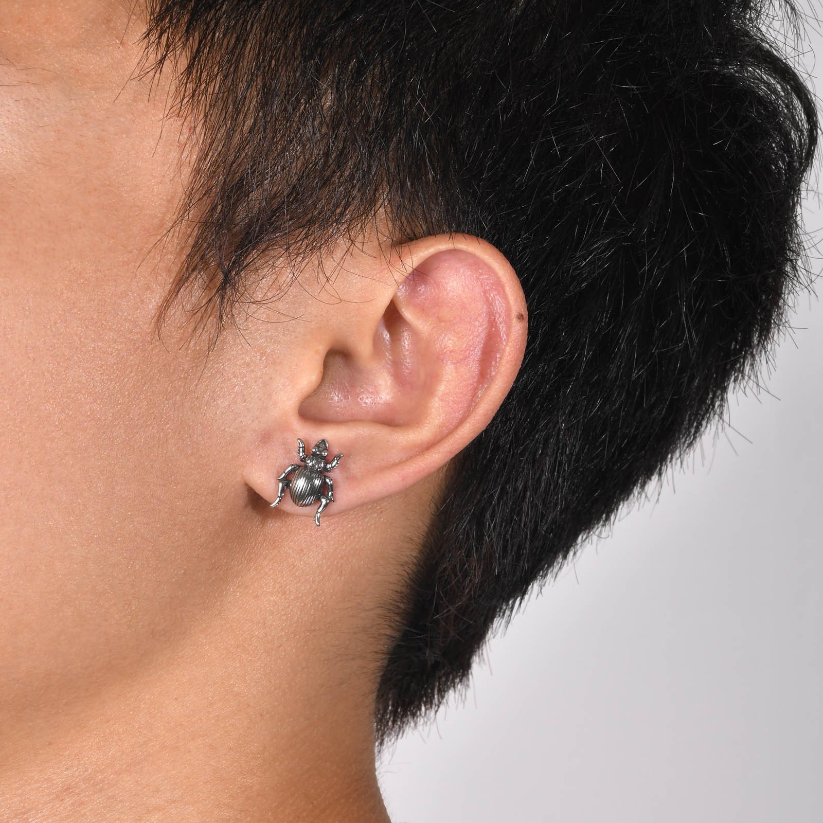 WM-E28 Silver Ear Studs Men Earring