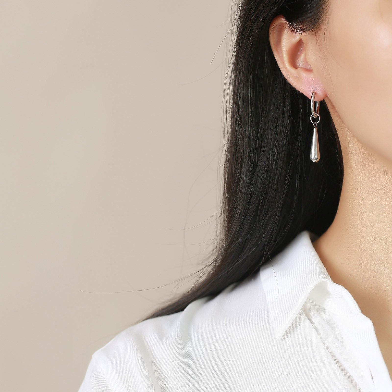 WM-E35 Golden Ear Studs Men Earring — image 4