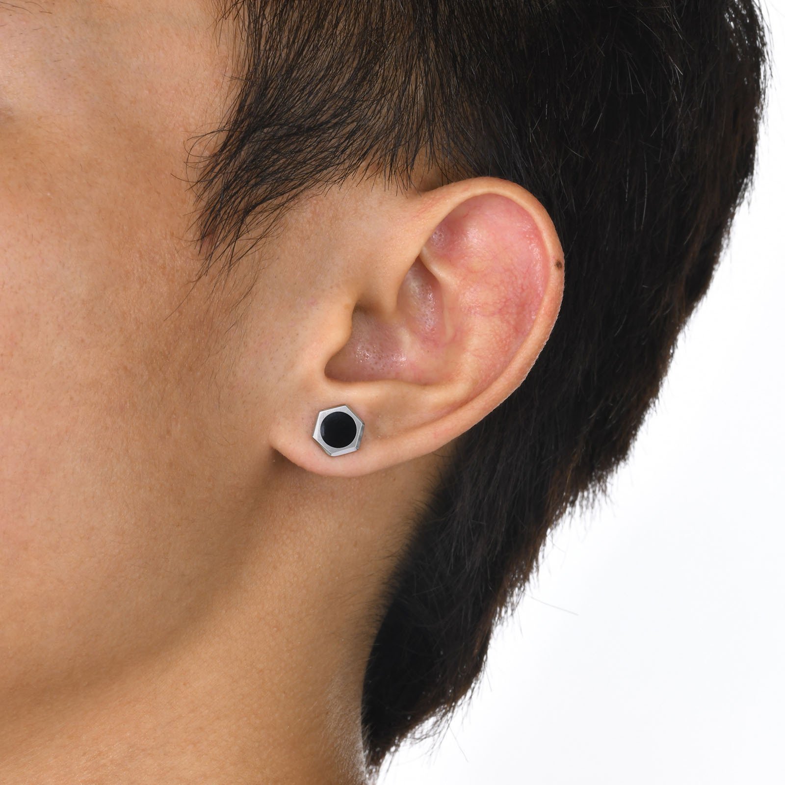 WM-E49 Silver Ear Studs Men Earring