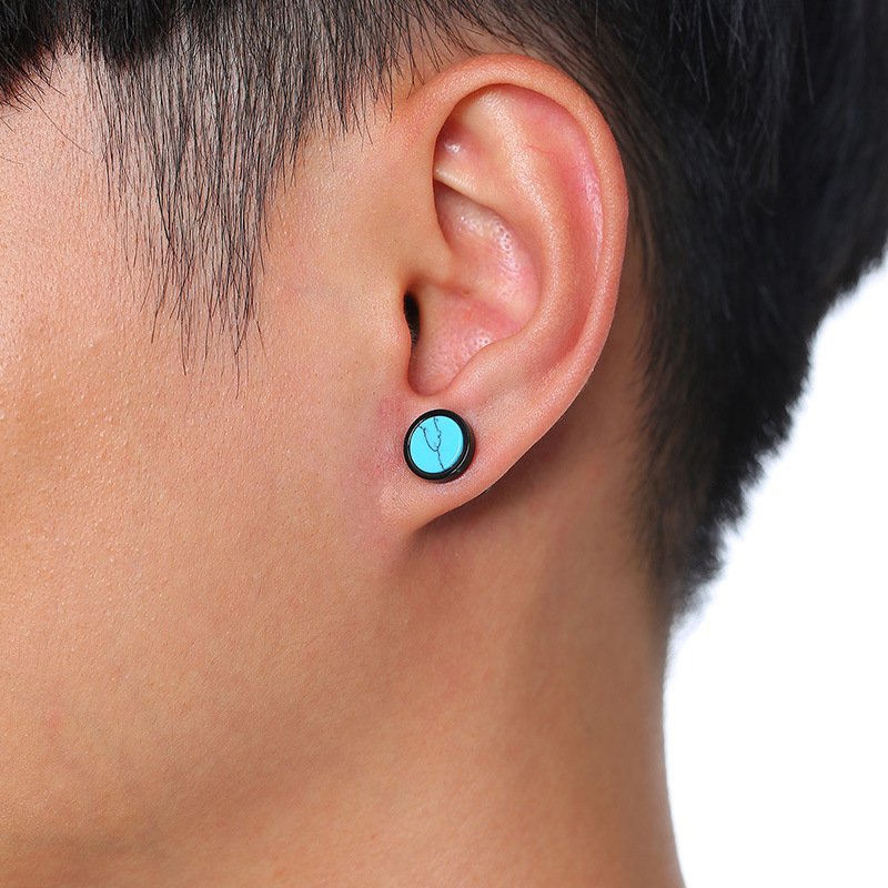 WM-E59 Tourquise Ear Studs Men Earring — image 6