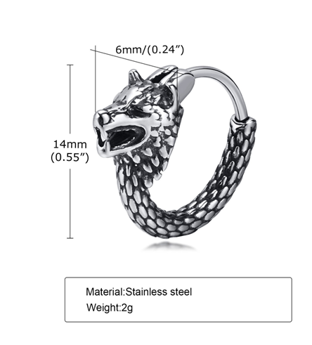 WM-E62 Silver Ear Studs Men Earring