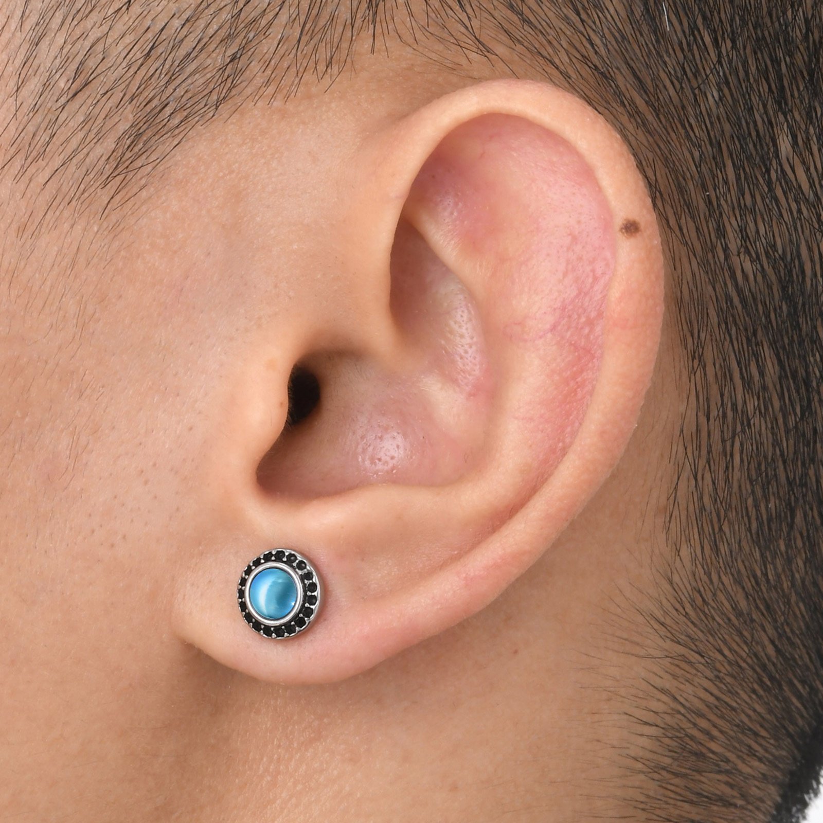 WM-E64 Black Ear Studs Men Earring — image 8