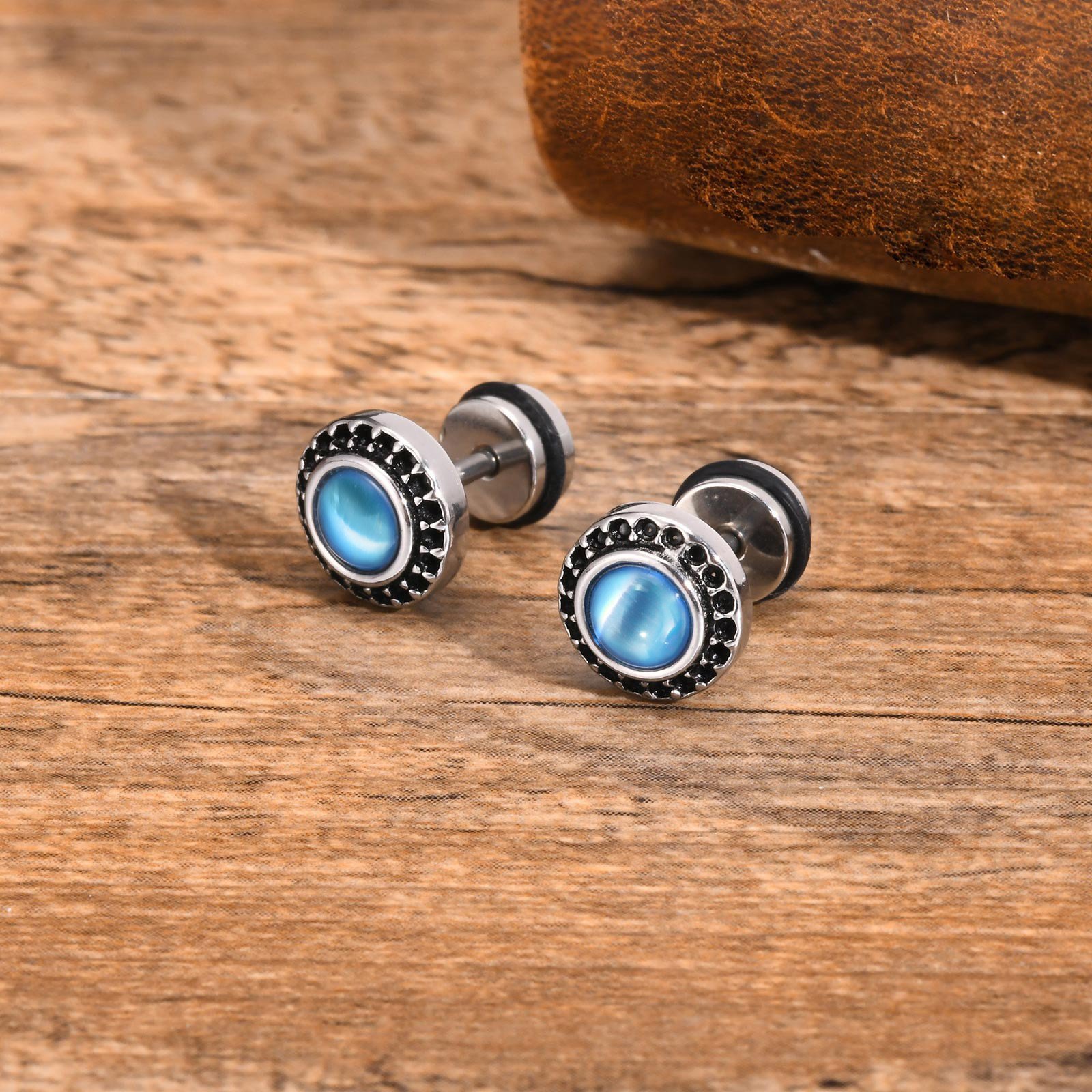 WM-E64 Blue Ear Studs Men Earring