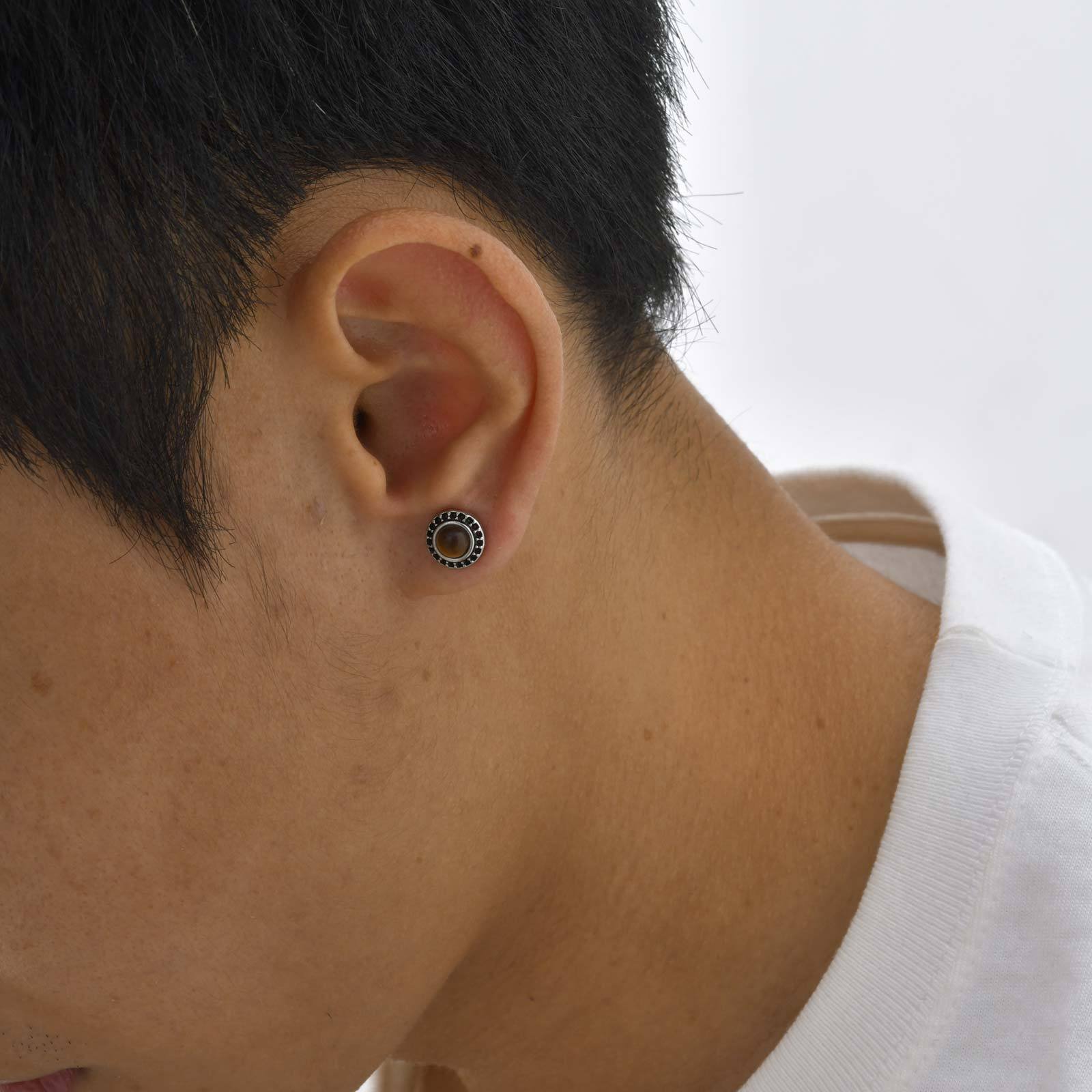 WM-E64 Brown Ear Studs Men Earring — image 5