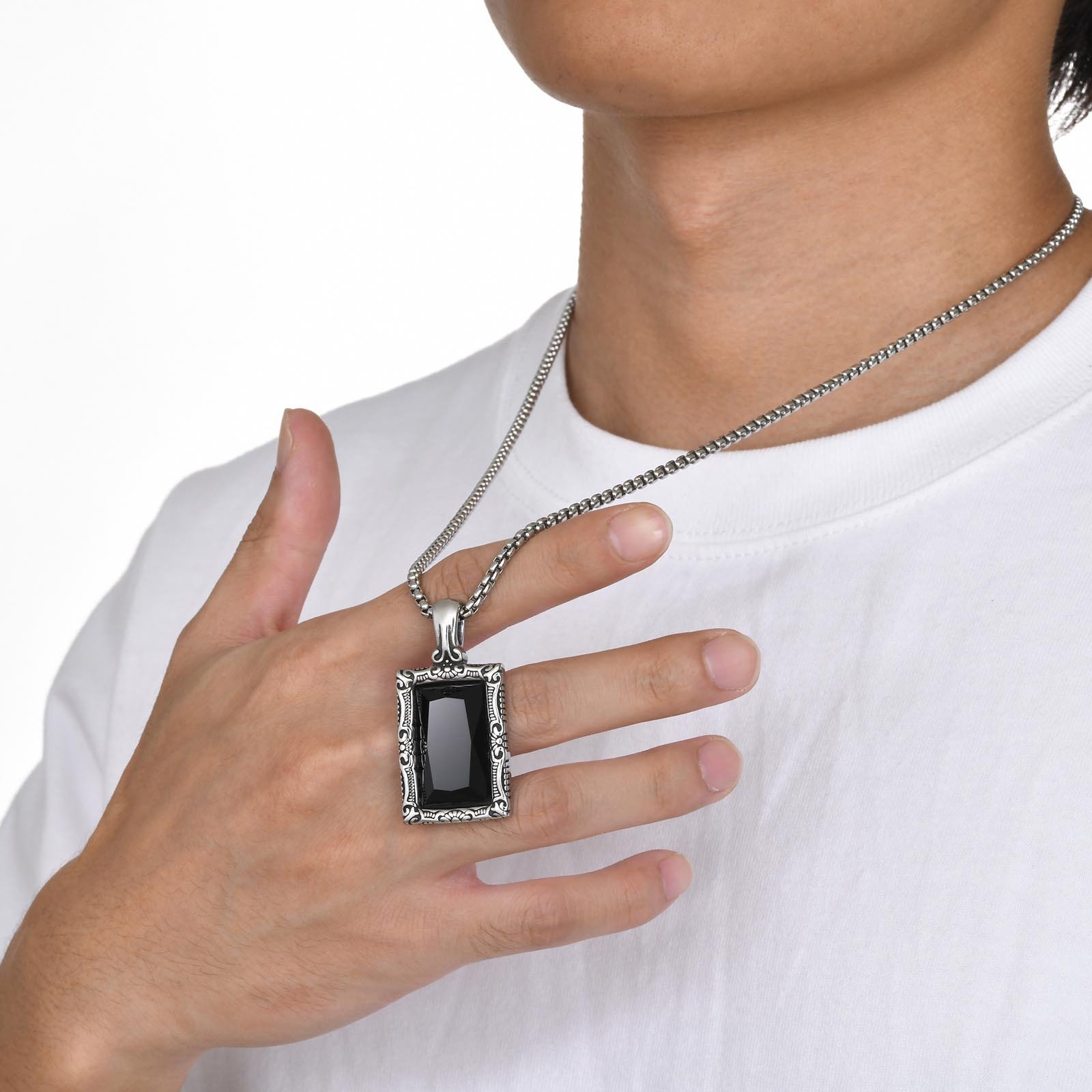 WM-P102 Men, Women Necklace Pendant with Chain — image 8