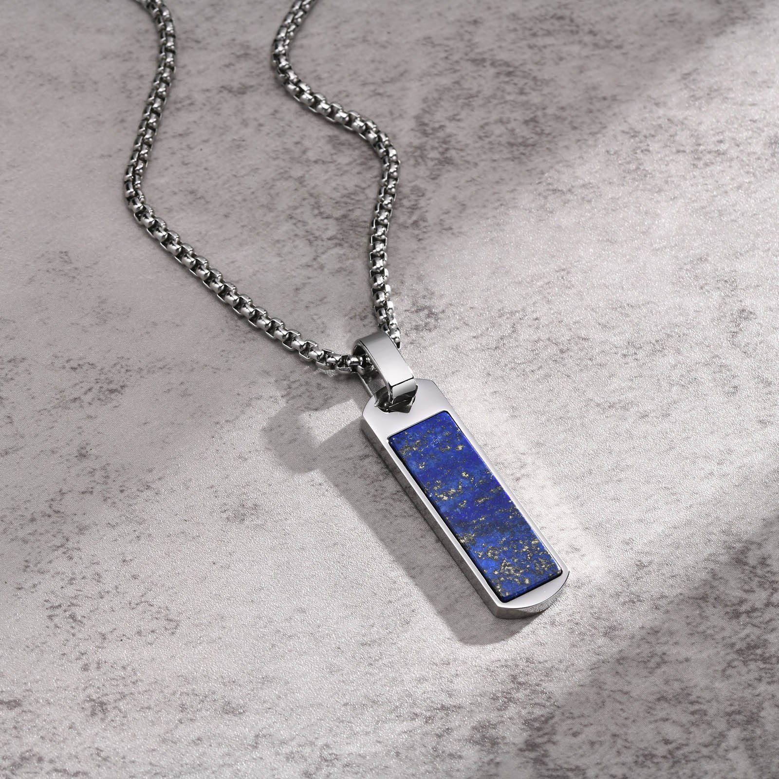 WM-P105 Blue Men, Women Necklace Pendant with Chain — image 3