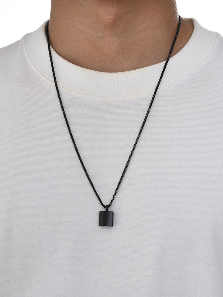 WM-P106 Black Men, Women Necklace Pendant with Chain — image 3
