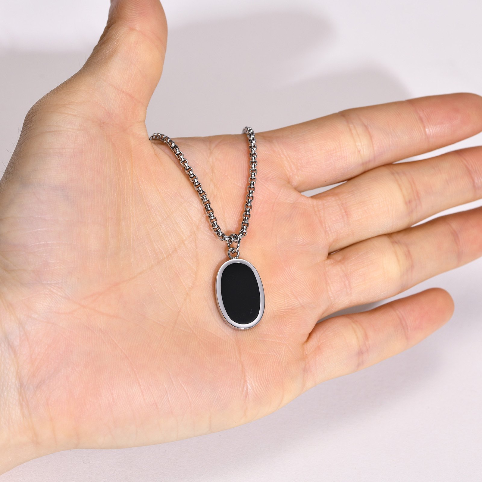 WM-P111 Black Men, Women Necklace Pendant with Chain — image 5