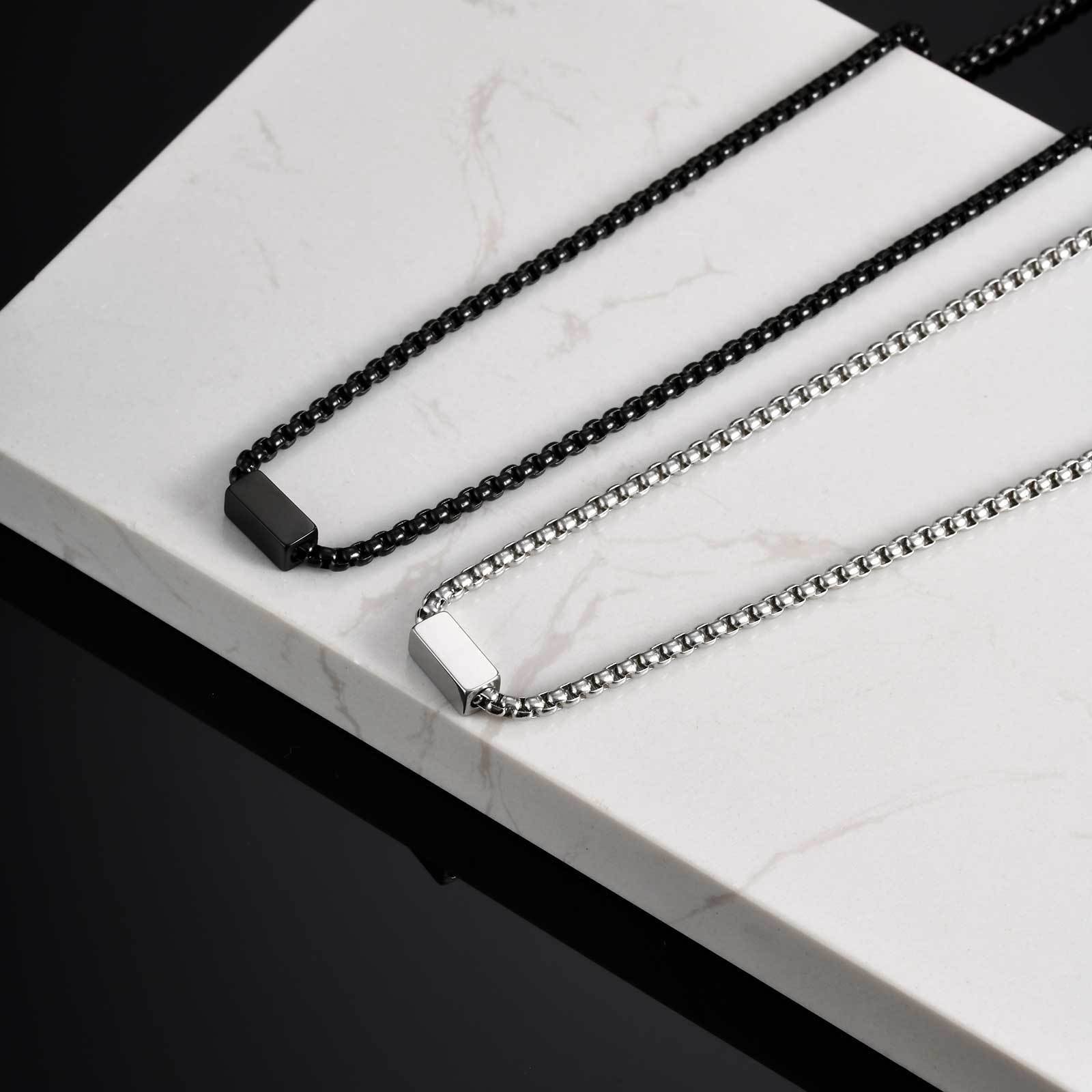 WM-P129 Black Men, Women Necklace Pendant with Chain