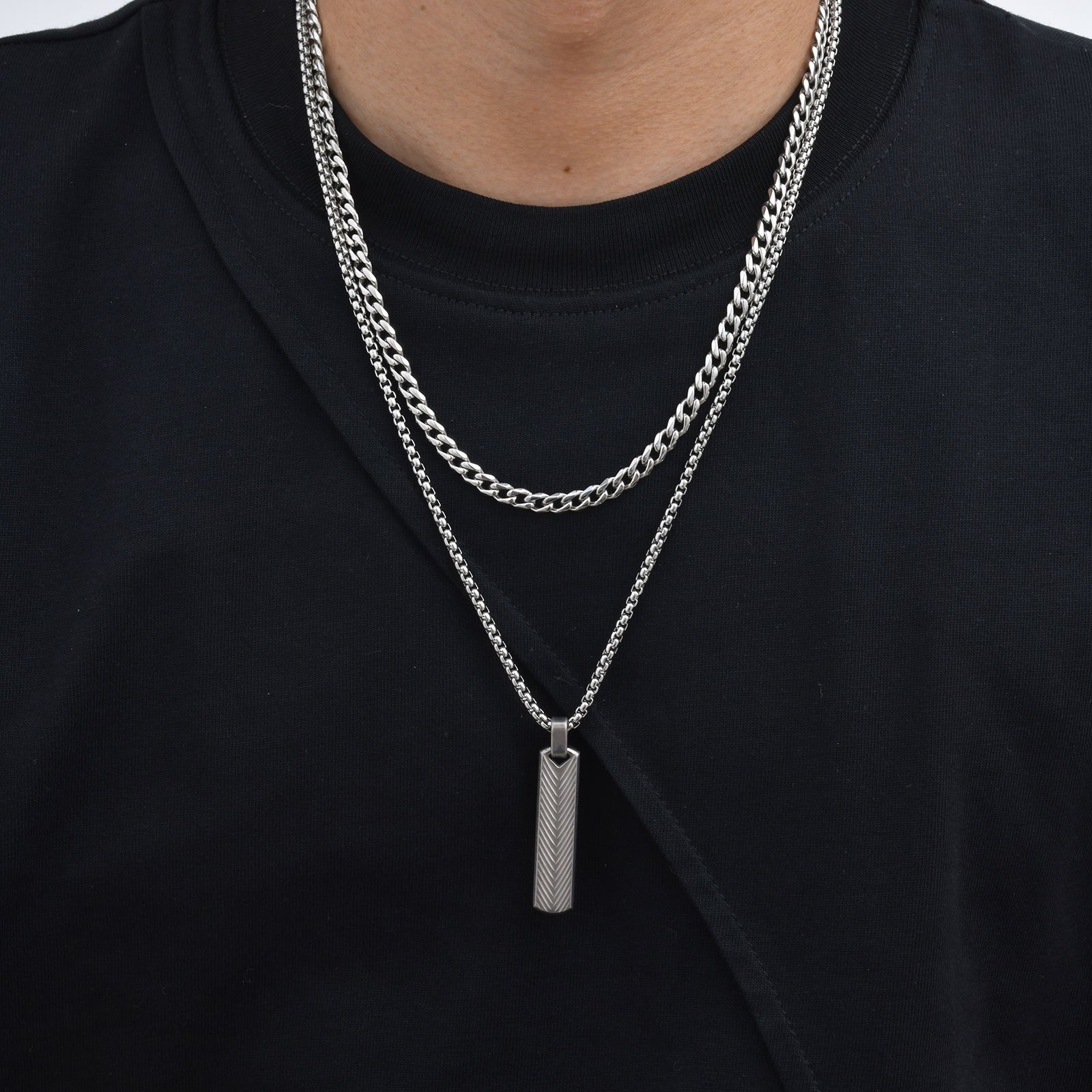 WM-P132 Gray Men, Women Necklace Pendant with Chain — image 5