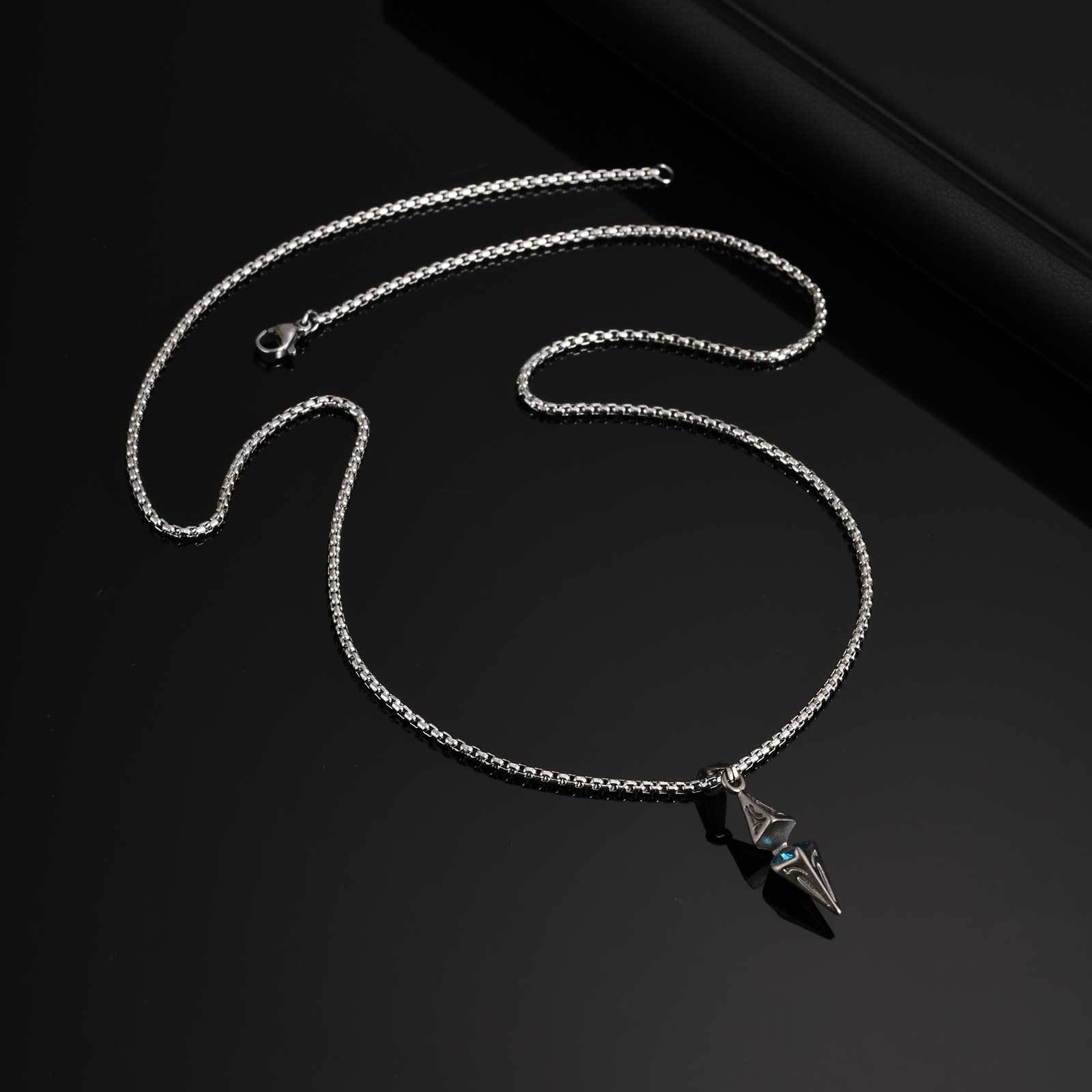 WM-P133 Gray Men, Women Necklace Pendant with Chain