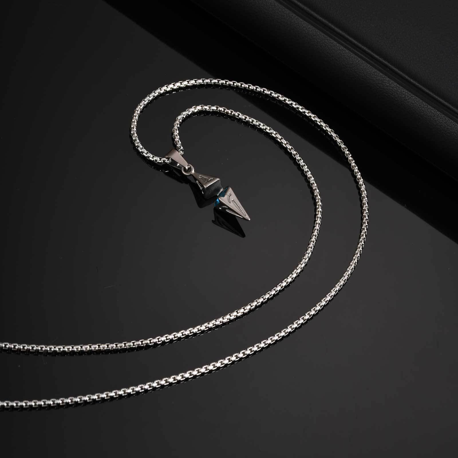 WM-P133 Silver Men, Women Necklace Pendant with Chain — image 5