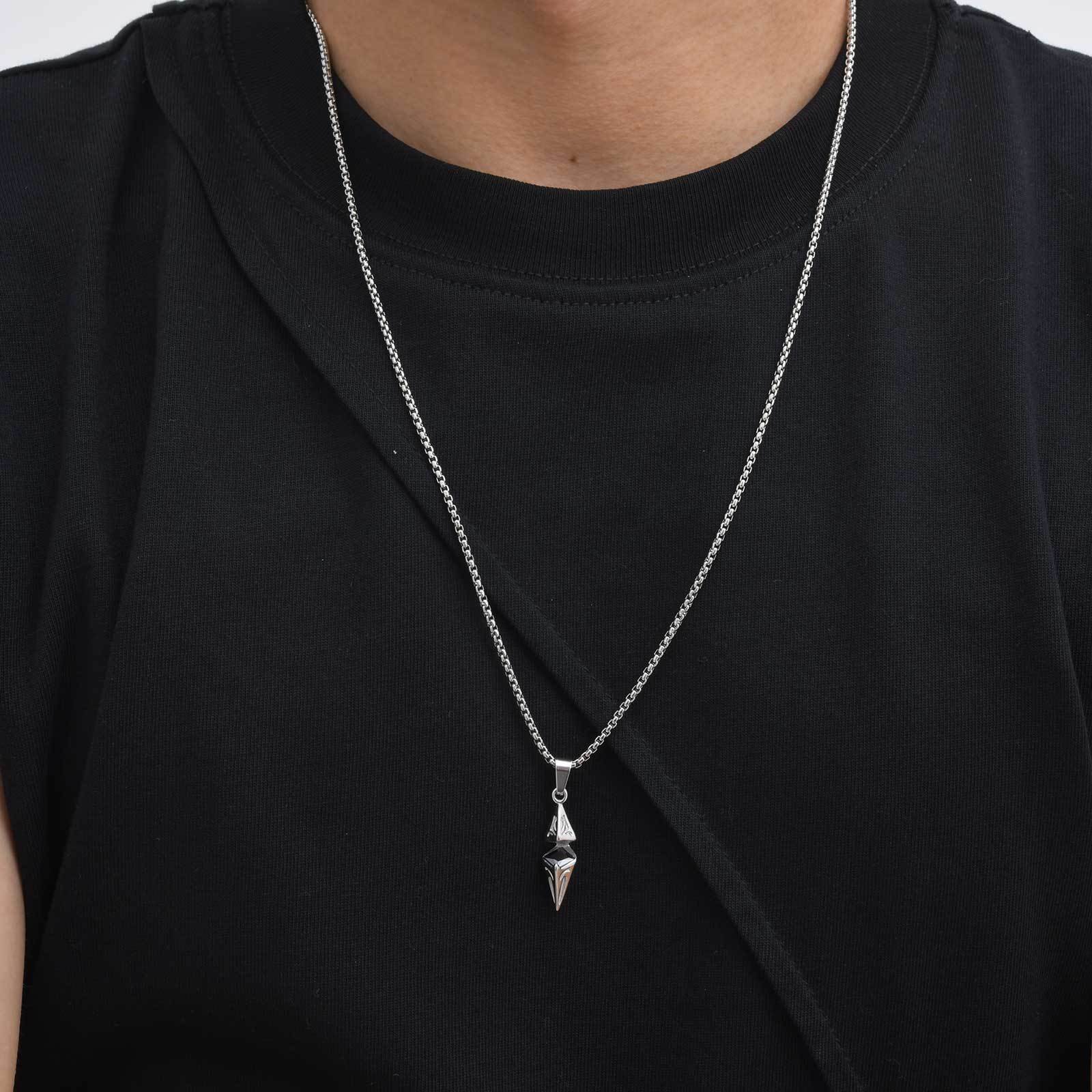 WM-P133 Silver Men, Women Necklace Pendant with Chain — image 7