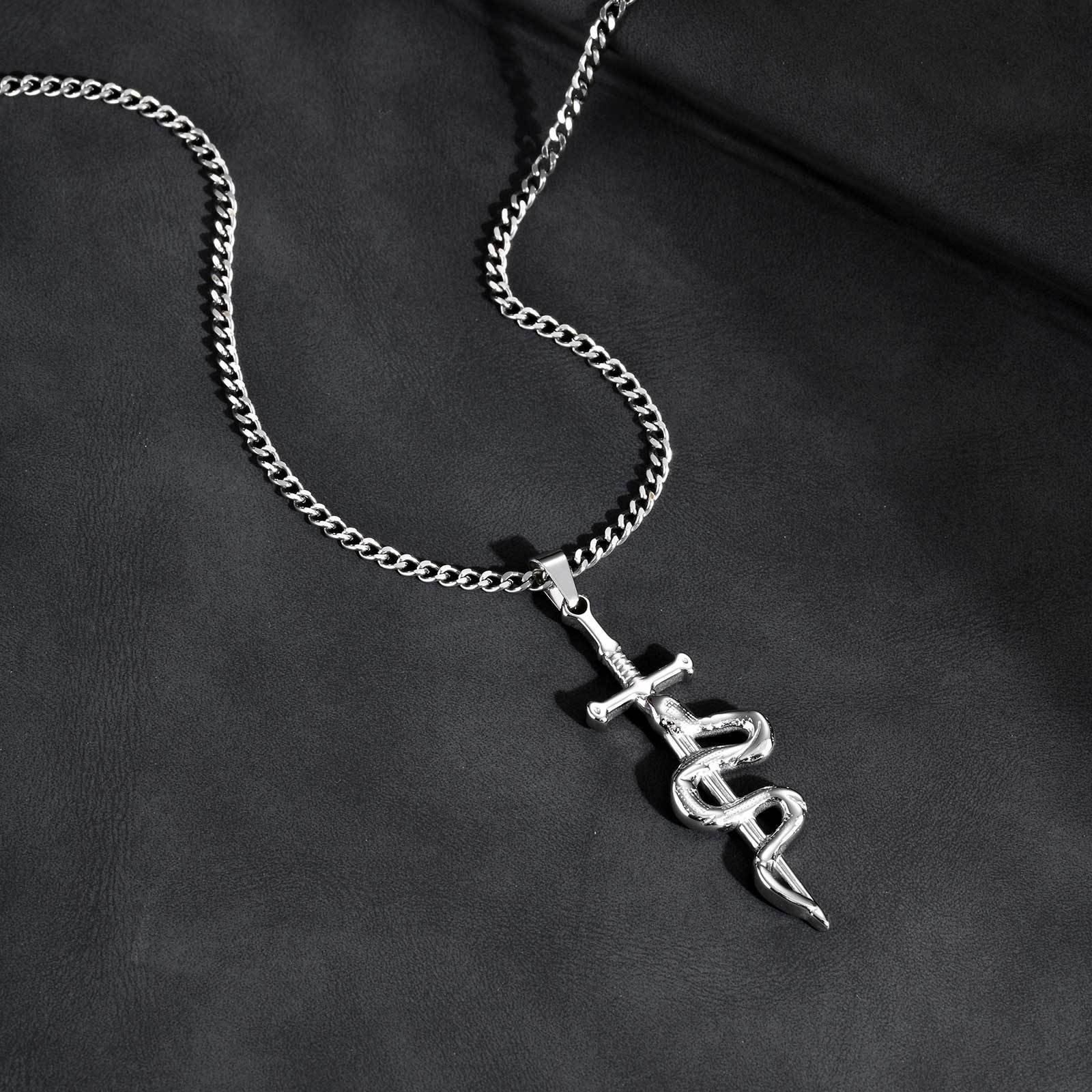 WM-P135 Silver Men, Women Necklace Pendant with Chain
