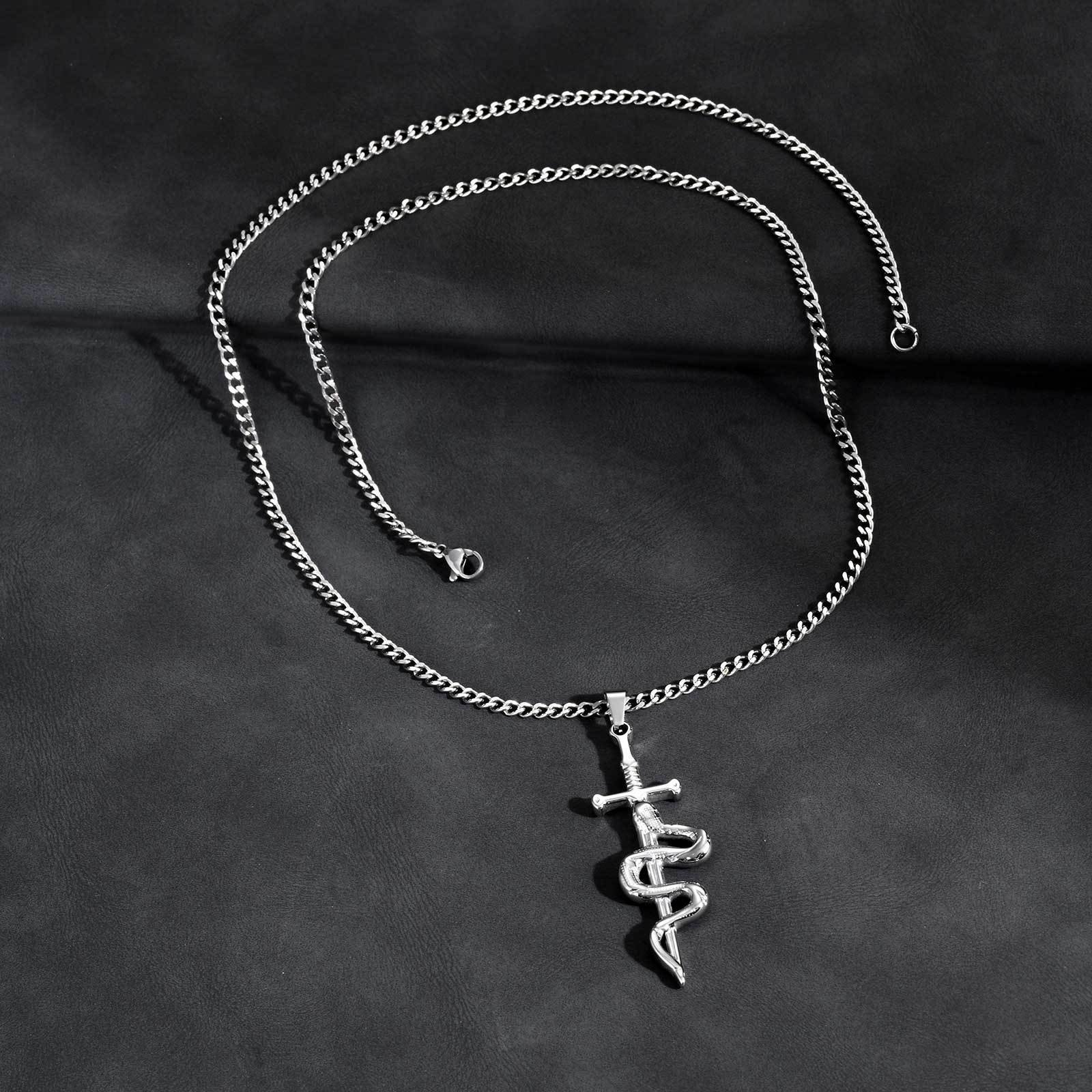 WM-P135 Silver Men, Women Necklace Pendant with Chain — image 5