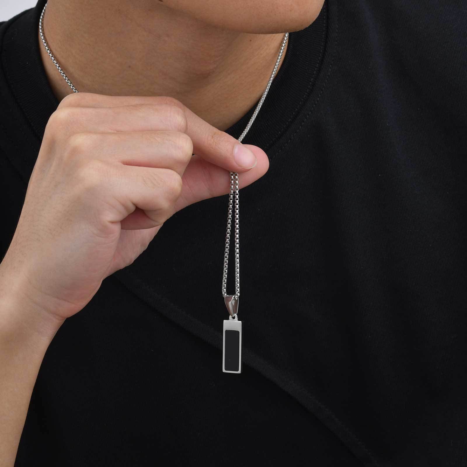 WM-P136 Silver Men, Women Necklace Pendant with Chain — image 5