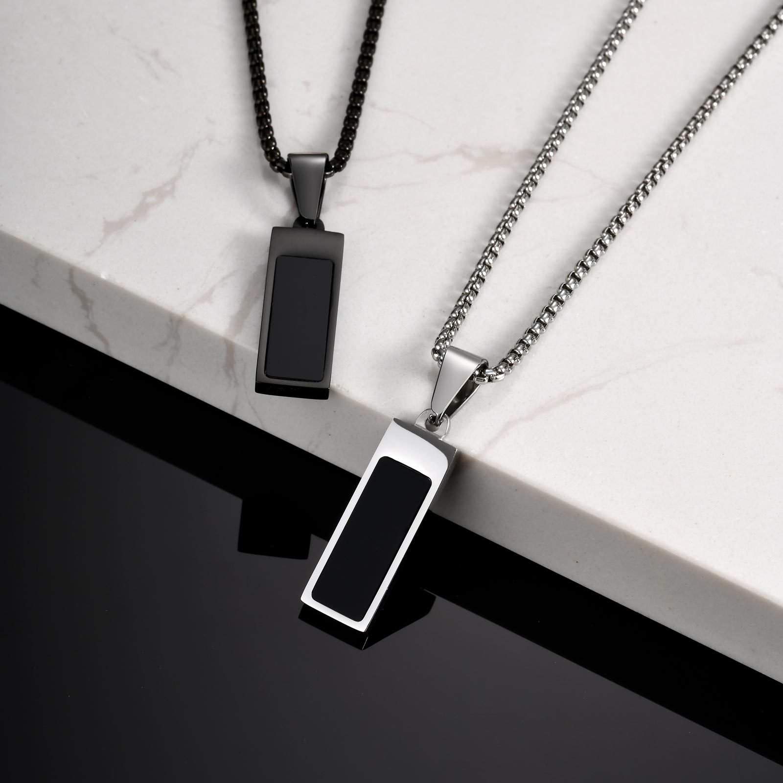 WM-P136 Black Men, Women Necklace Pendant with Chain