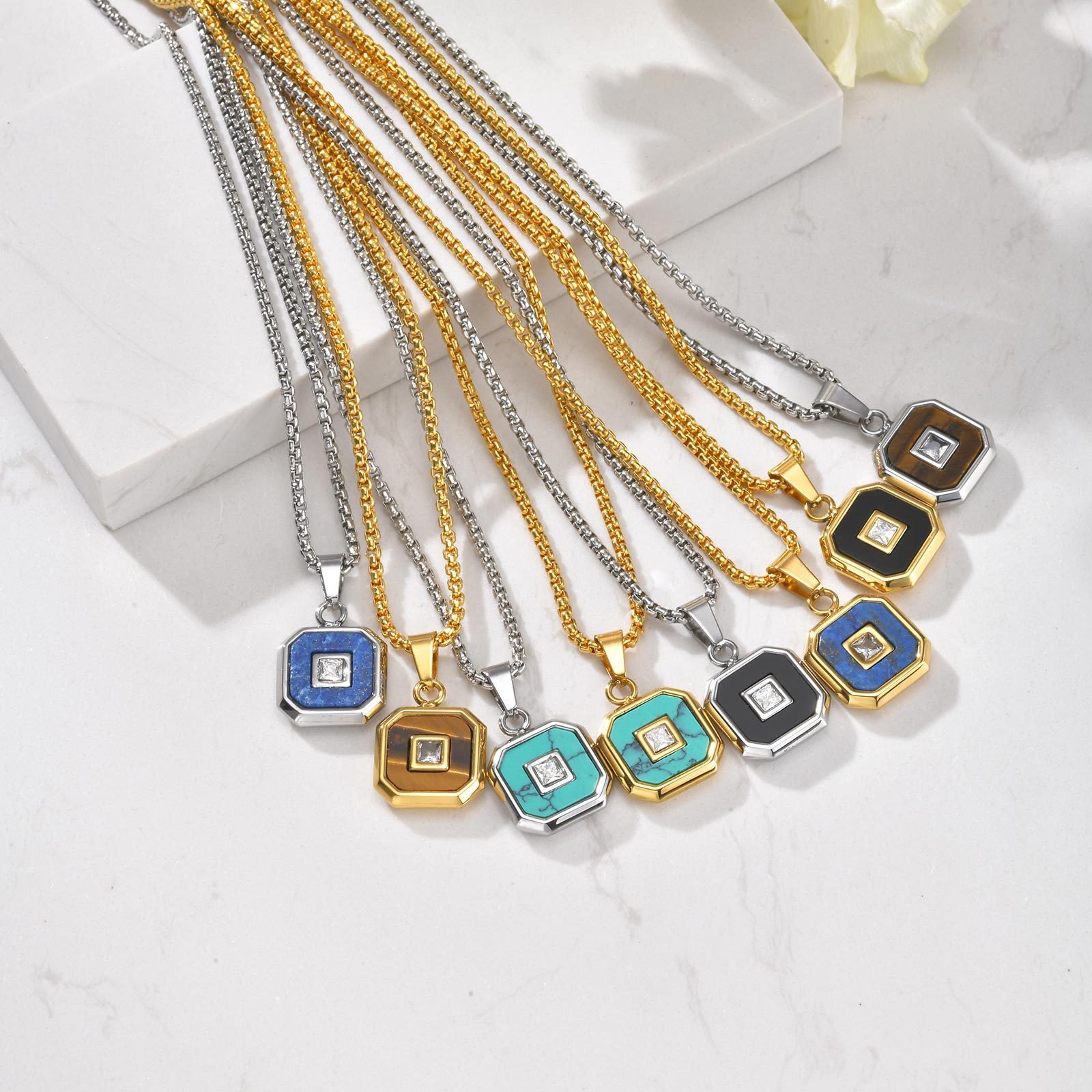 WM-P137 Golden Brown Men, Women Necklace Pendant with Chain