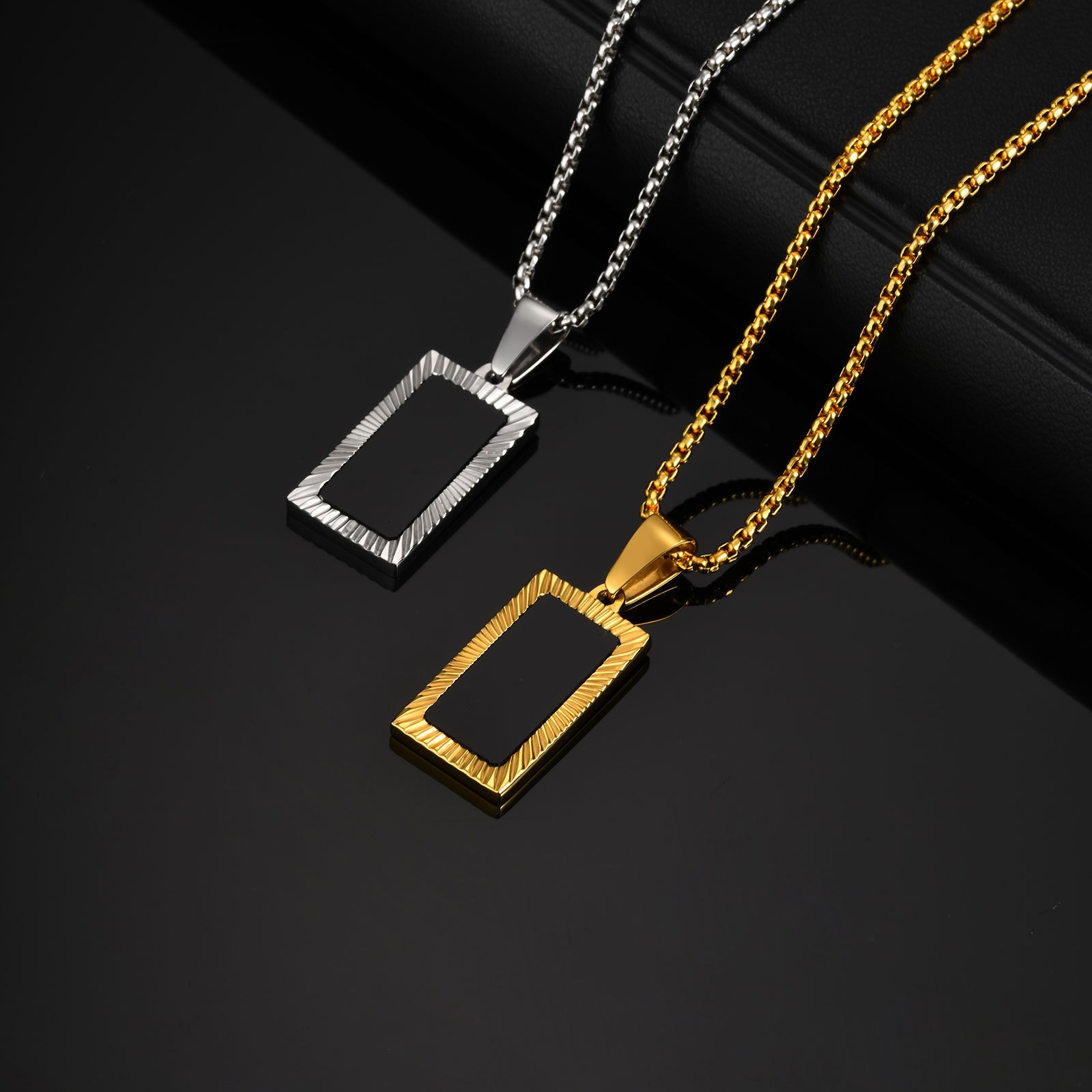 WM-P138 Golden Men, Women Necklace Pendant with Chain — image 7