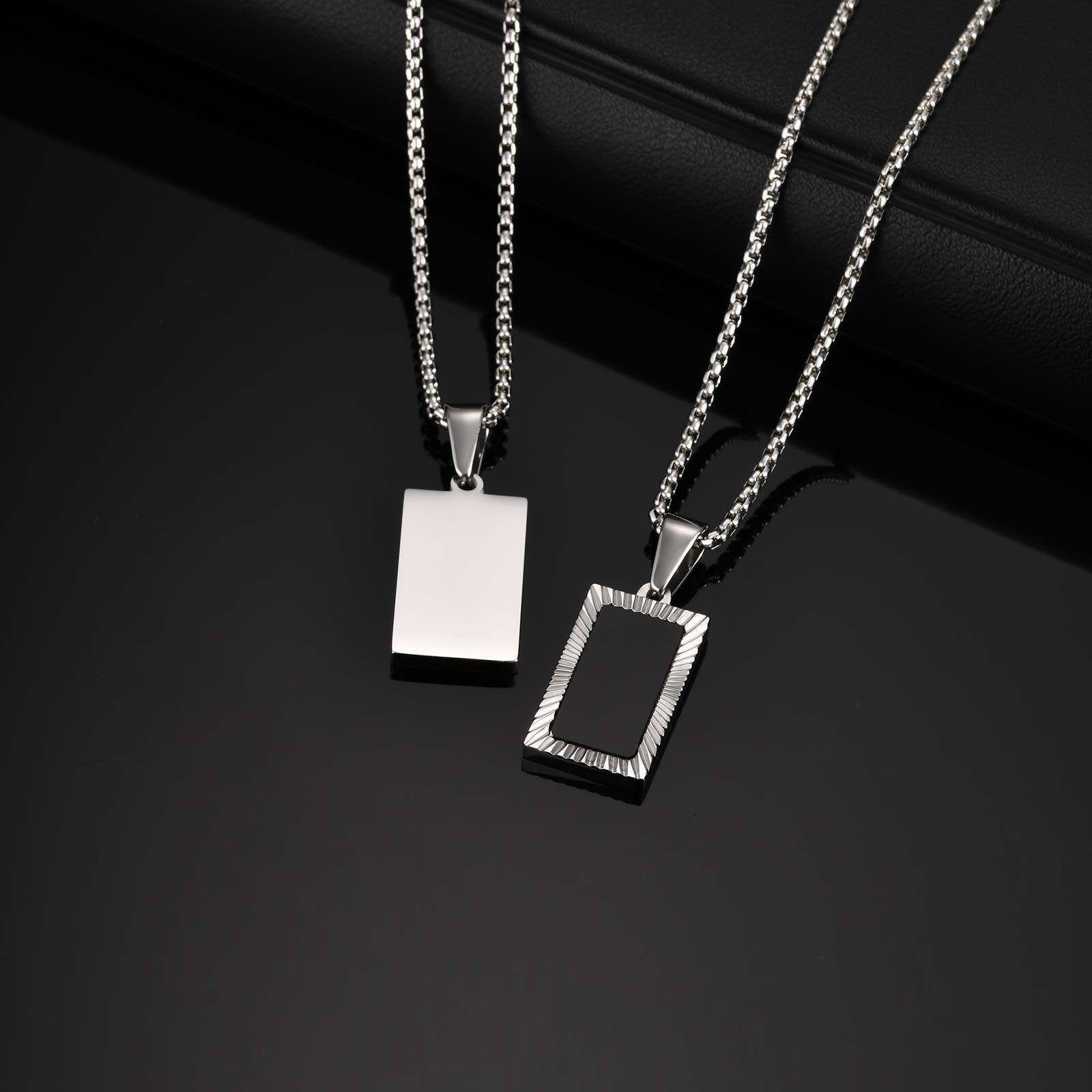 WM-P138 Silver Men, Women Necklace Pendant with Chain — image 4
