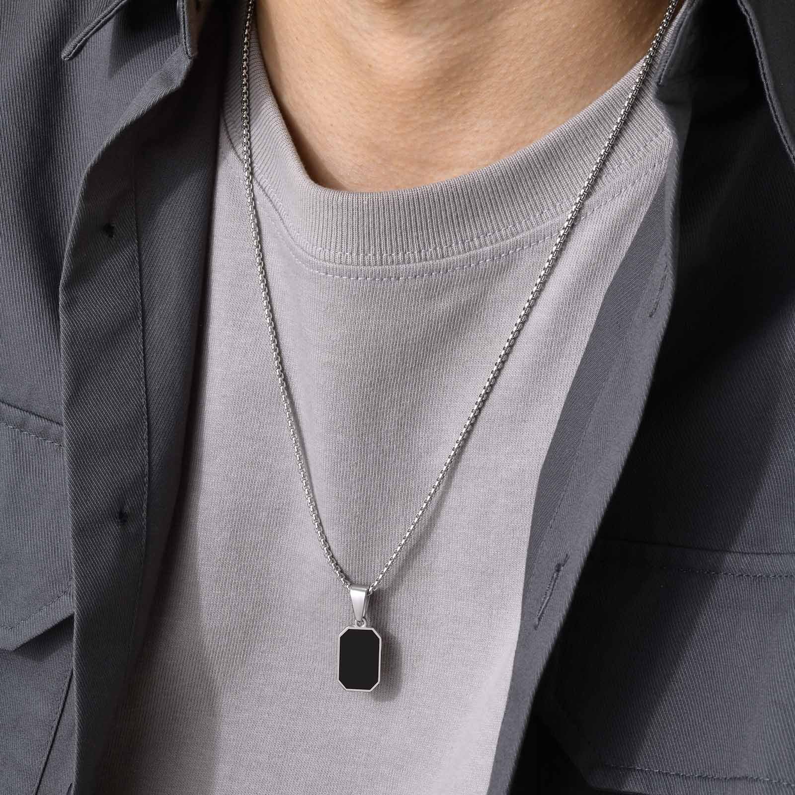 WM-P81 Silver Men, Women Necklace Pendant with Chain — image 7