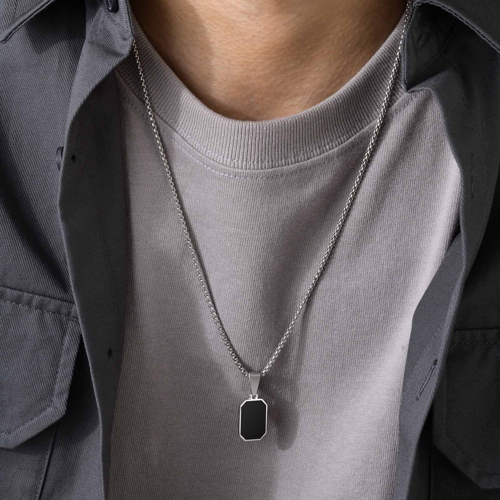 WM-P81 Golden Men, Women Necklace Pendant with Chain — image 6