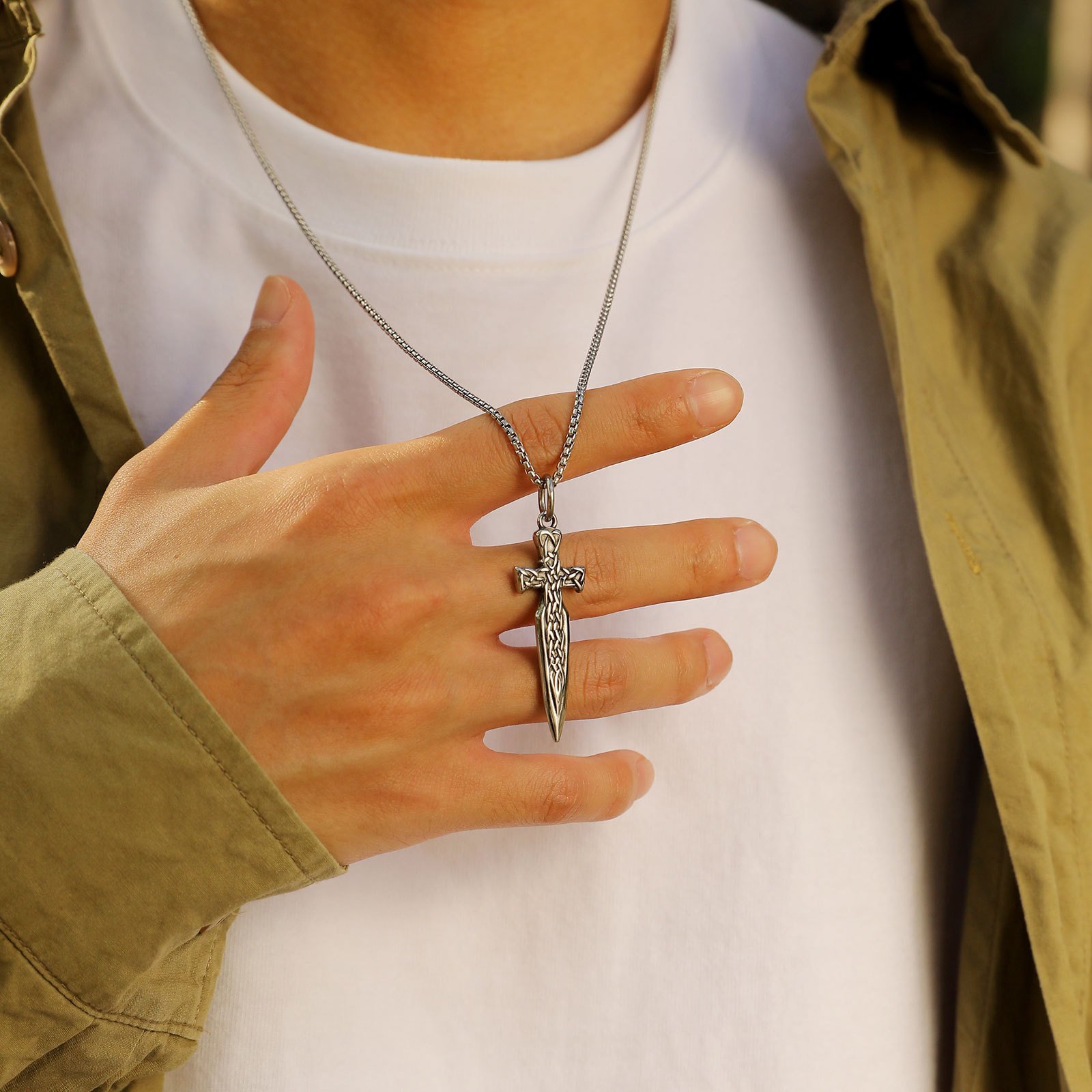 WM-P98 -Men, Women Necklace Pendant with Chain — image 3