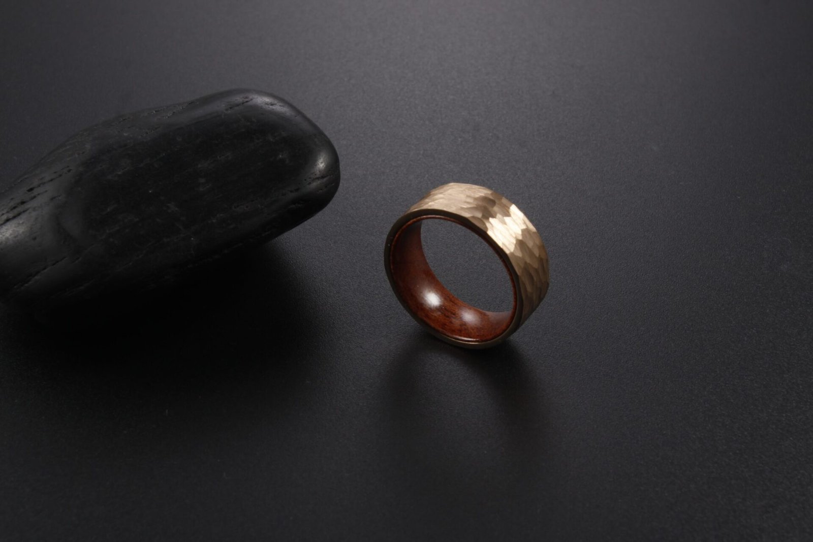 WM-R139 - 8mm Hammered Rose Gold Tungsten Carbide Ring — image 14