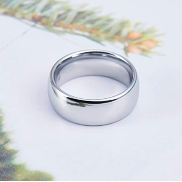 WM-R146 - Shiny Silver 8 mm Tungsten Carbide Ring — image 9
