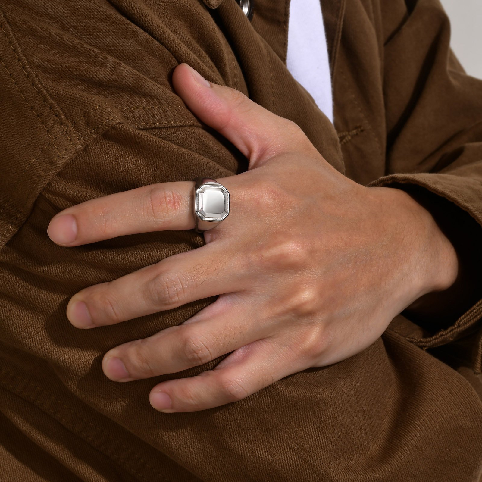 WM-R157 – Silver Stainless Steel Ring — image 5