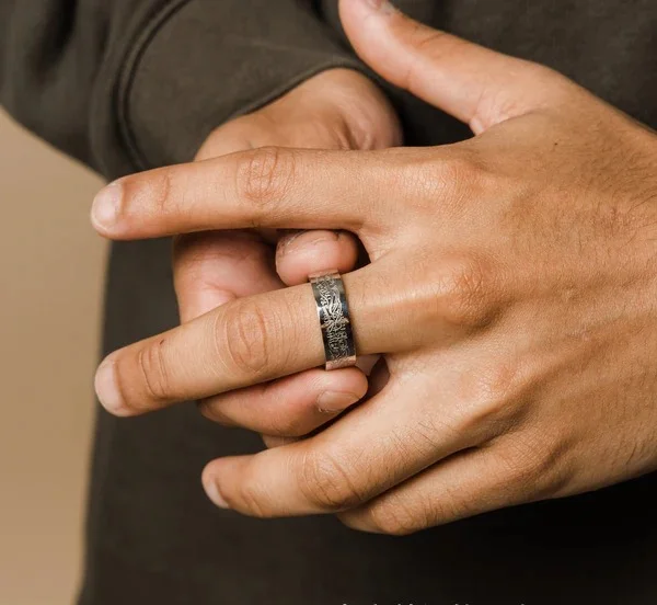 WM-R167 -Golden Stainless Steel Ring — image 6