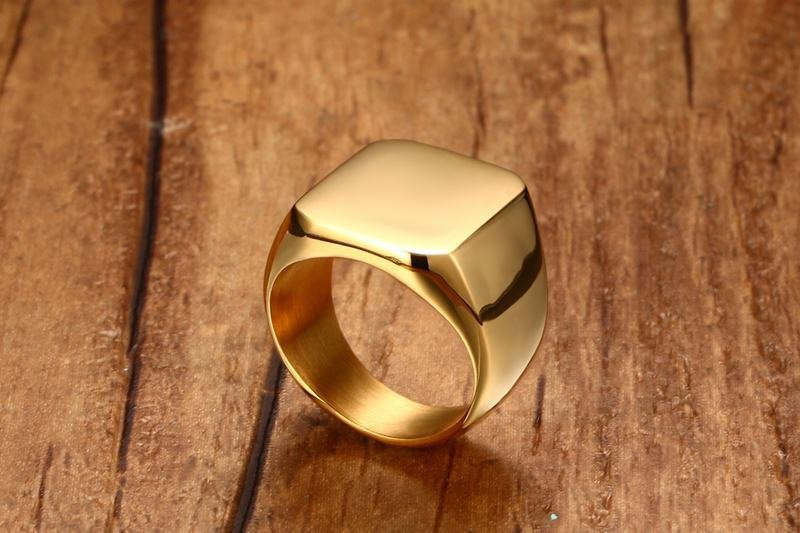 WMR-13 - Golden Stainless Steel Men Ring