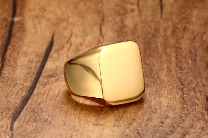 WMR-13 - Golden Stainless Steel Men Ring — image 4