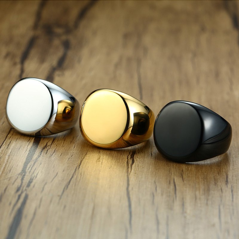 WMR-169 - Black Stainless Steel Men Ring