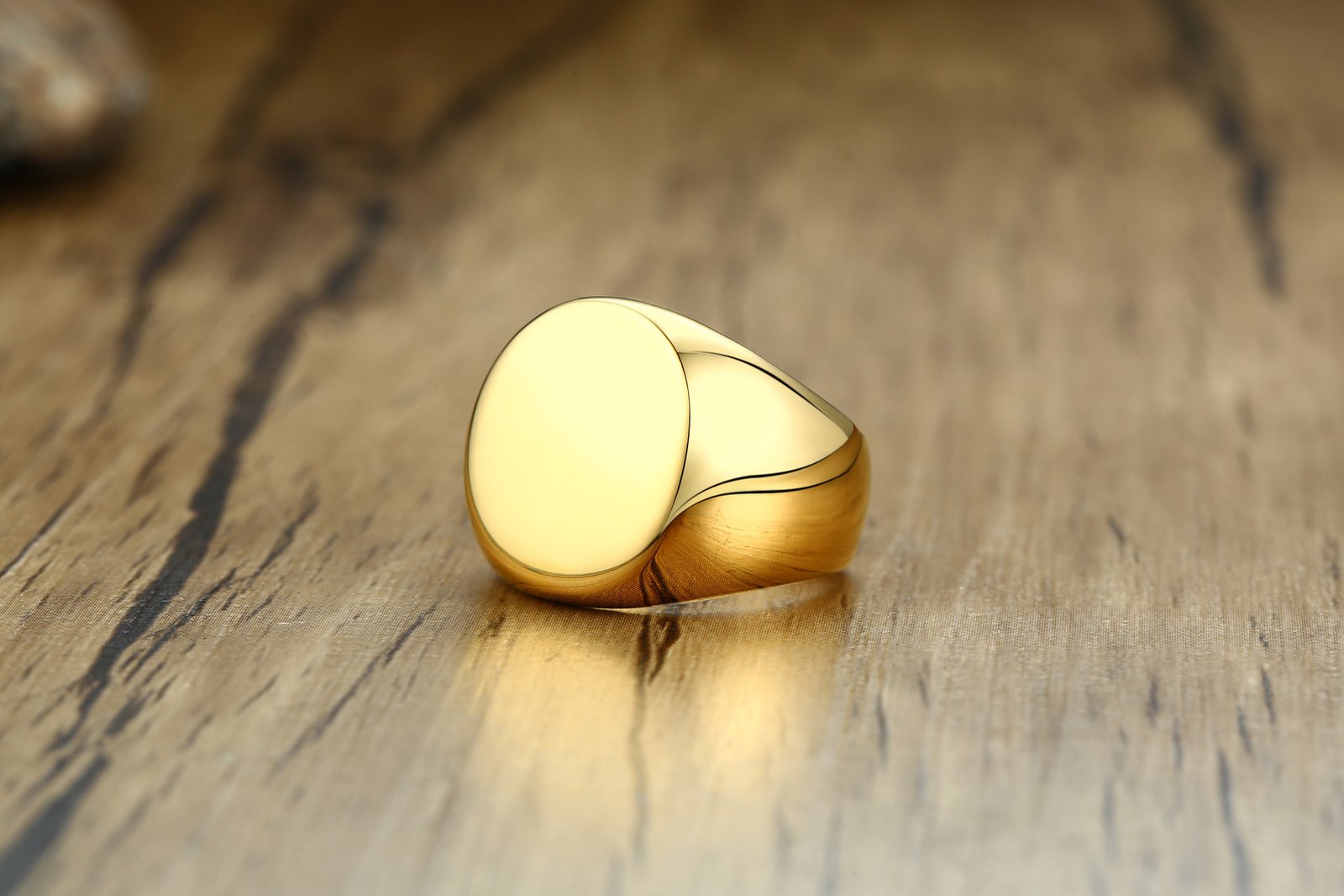 WMR-169 - Golden Stainless Steel Men Ring