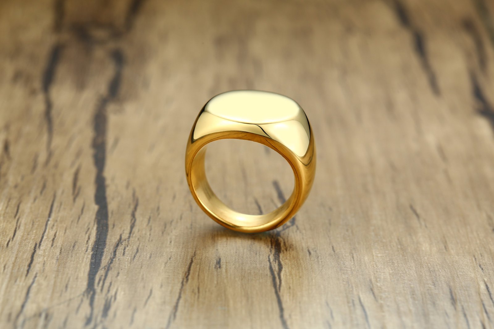 WMR-169 - Golden Stainless Steel Men Ring — image 5