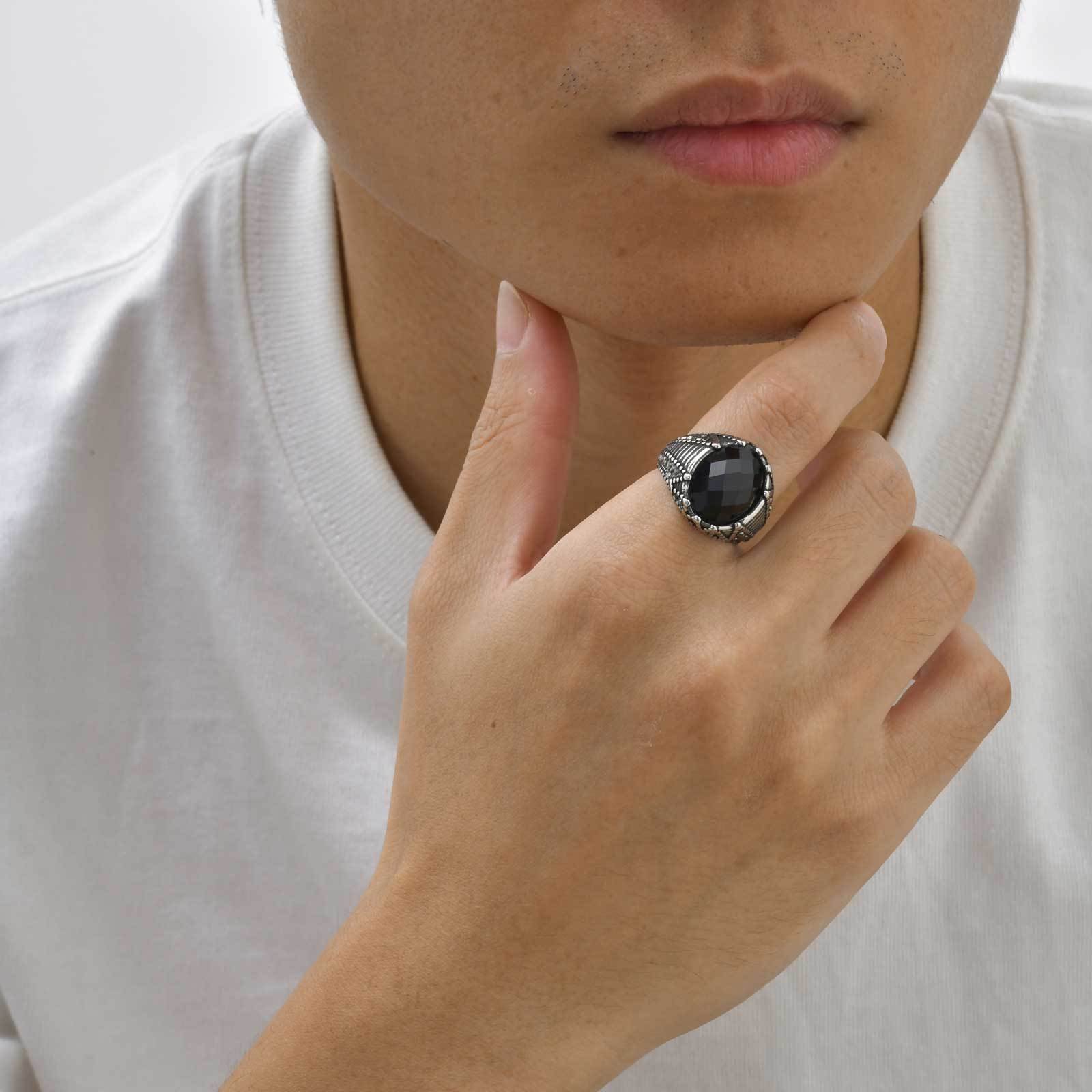 WMR-193 - Silver Stainless Steel Men Ring — image 3