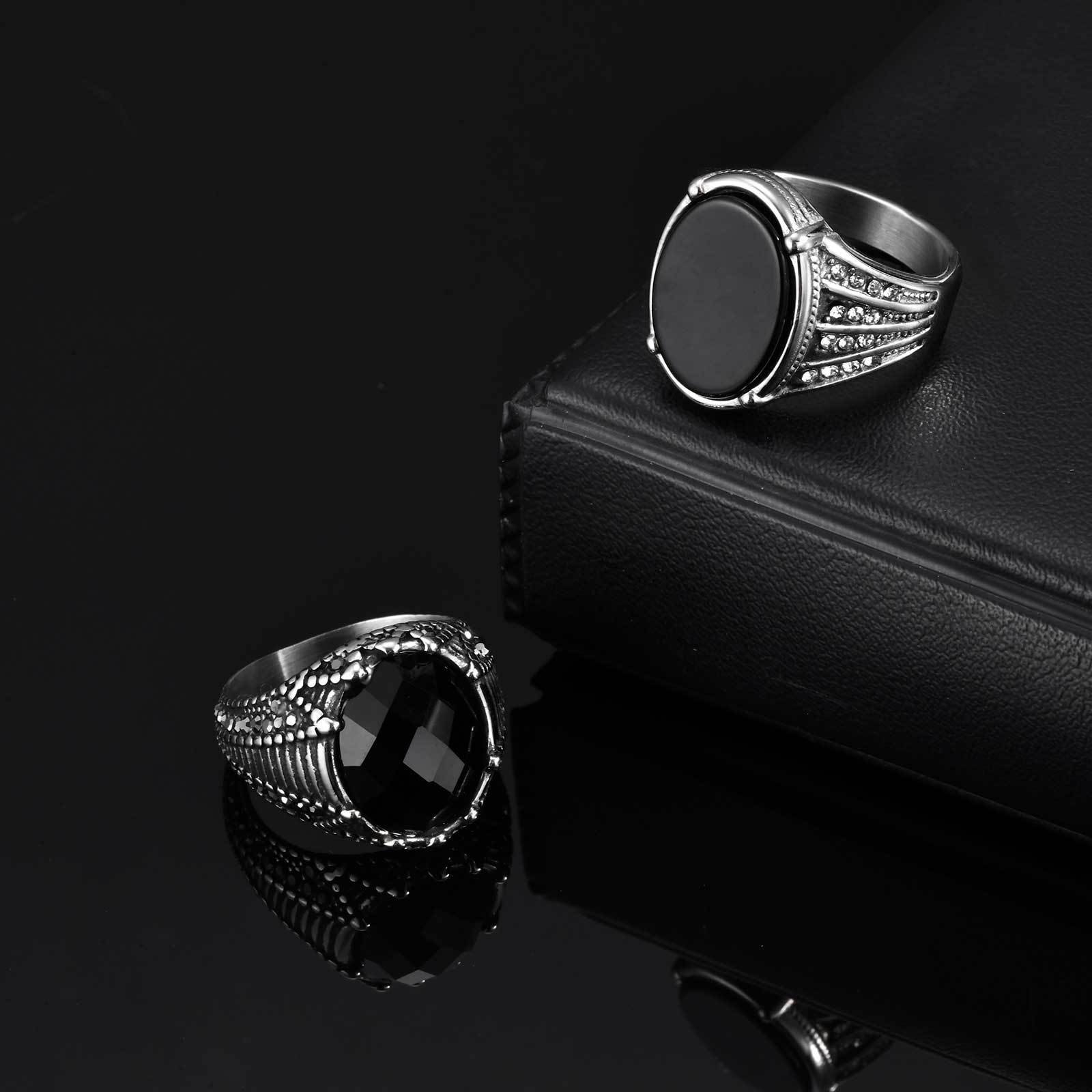 WMR-193 - Silver Stainless Steel Men Ring — image 4