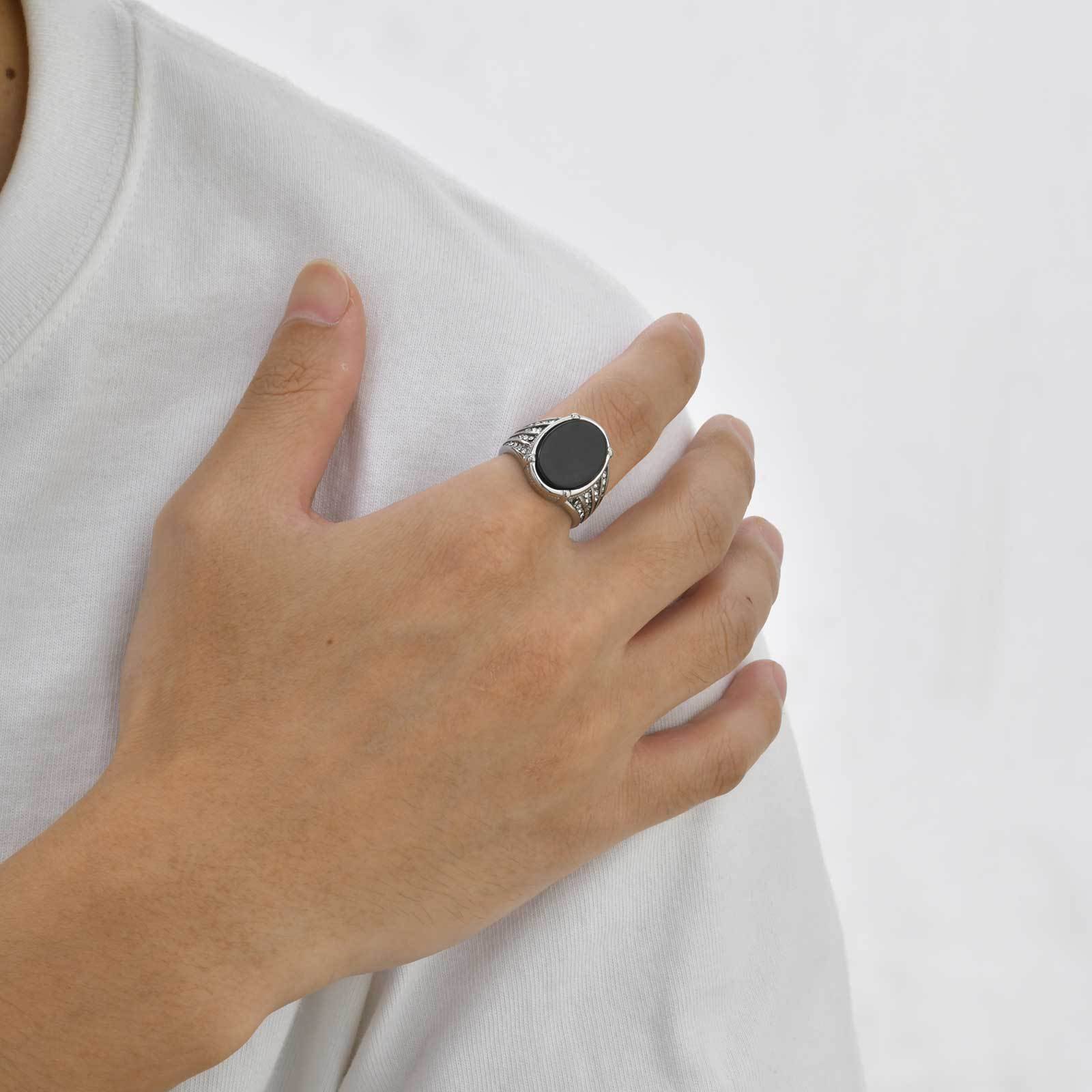 WMR-194 - Silver Stainless Steel Men Ring — image 7