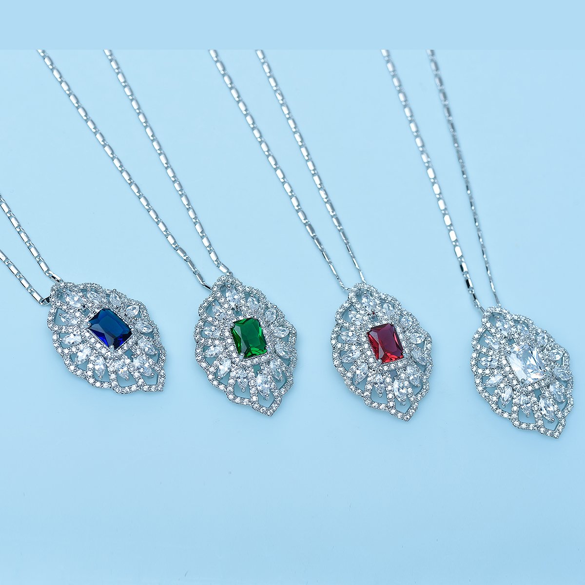 French Clip - Diamond White Pendant for women