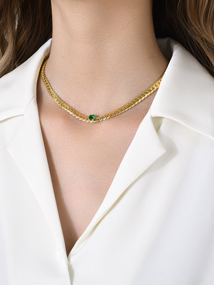 WP474 - Green Necklace Pendant for Women — image 3
