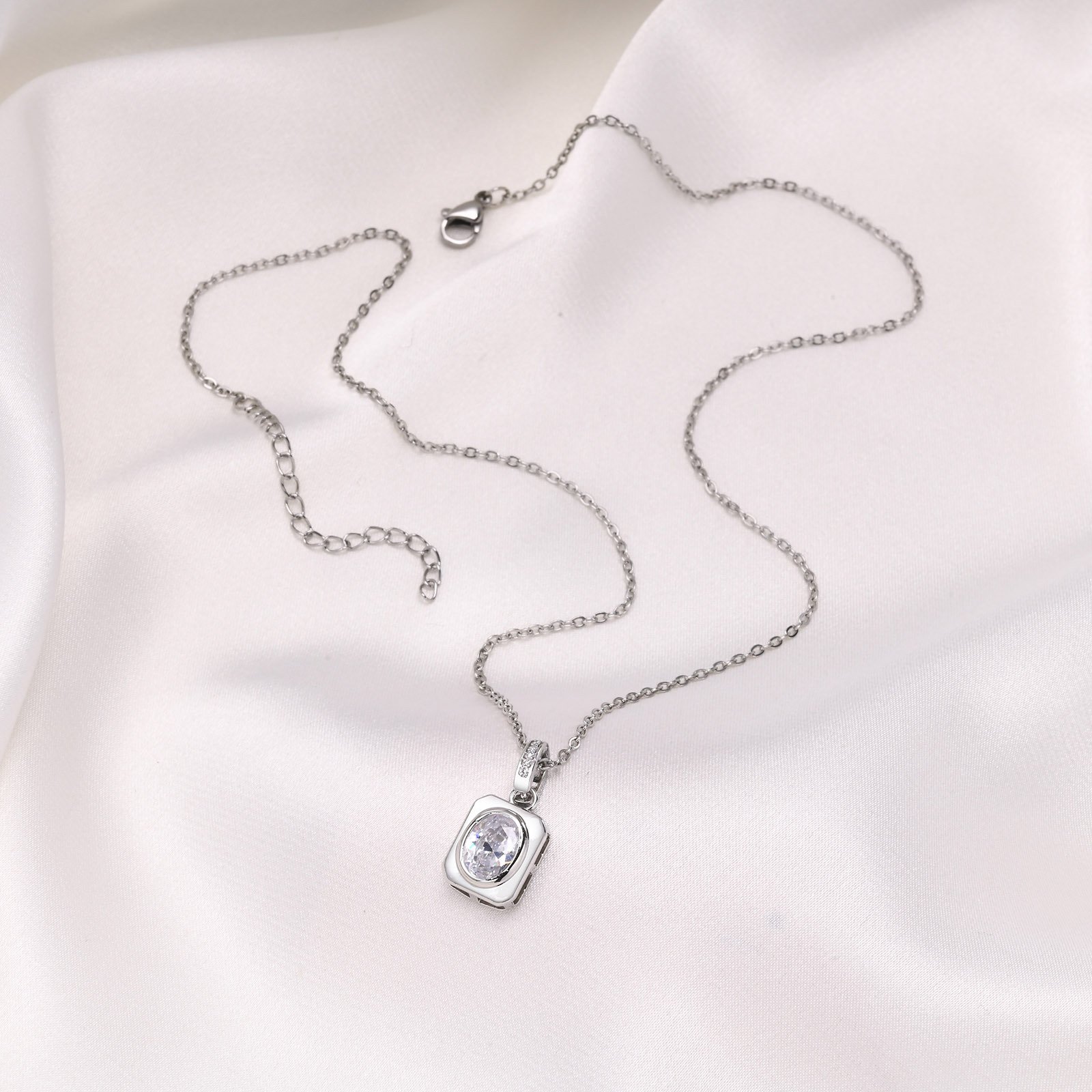 WP490 - White Necklace Pendant for Women
