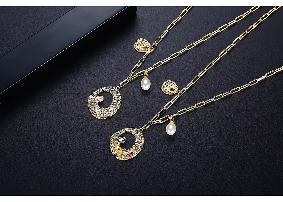WP546- Golden Color Women Necklace Pendant — image 3